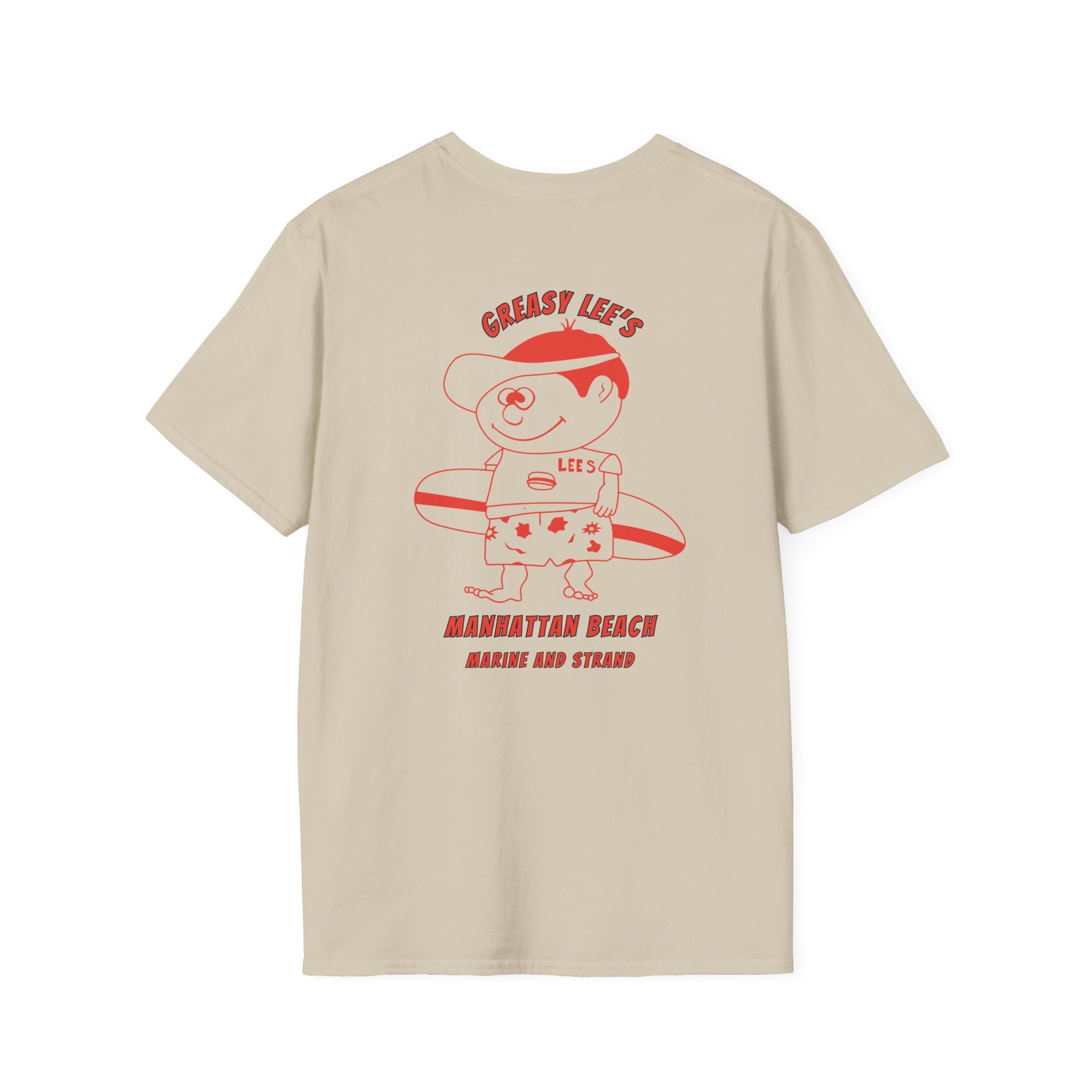 Greasy Lee's Manhattan Beach Old School T-Shirt | Marine and Strand Manhattan Beach Vintage Surf Design