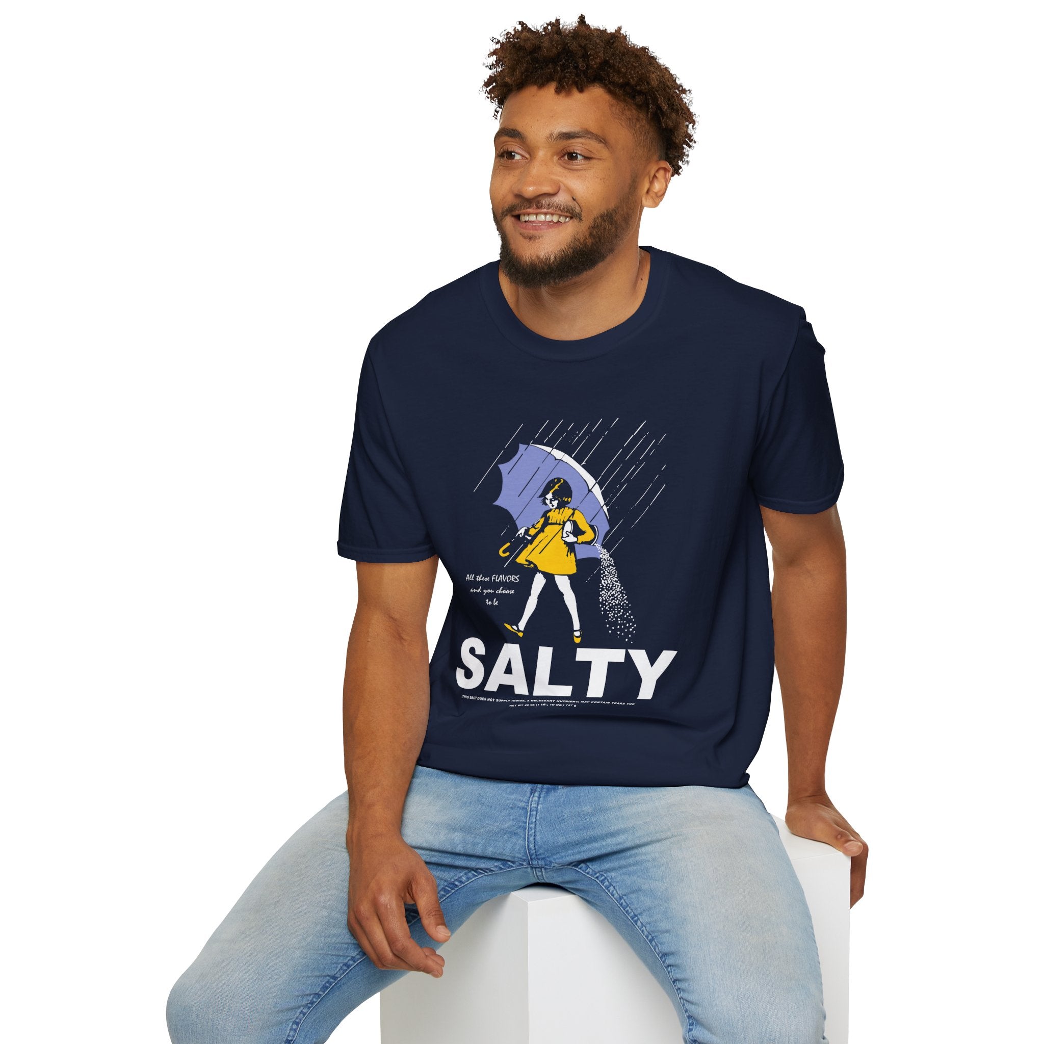 Salty Rainy Day Graphic T-Shirt — Girl with Umbrella Illustration