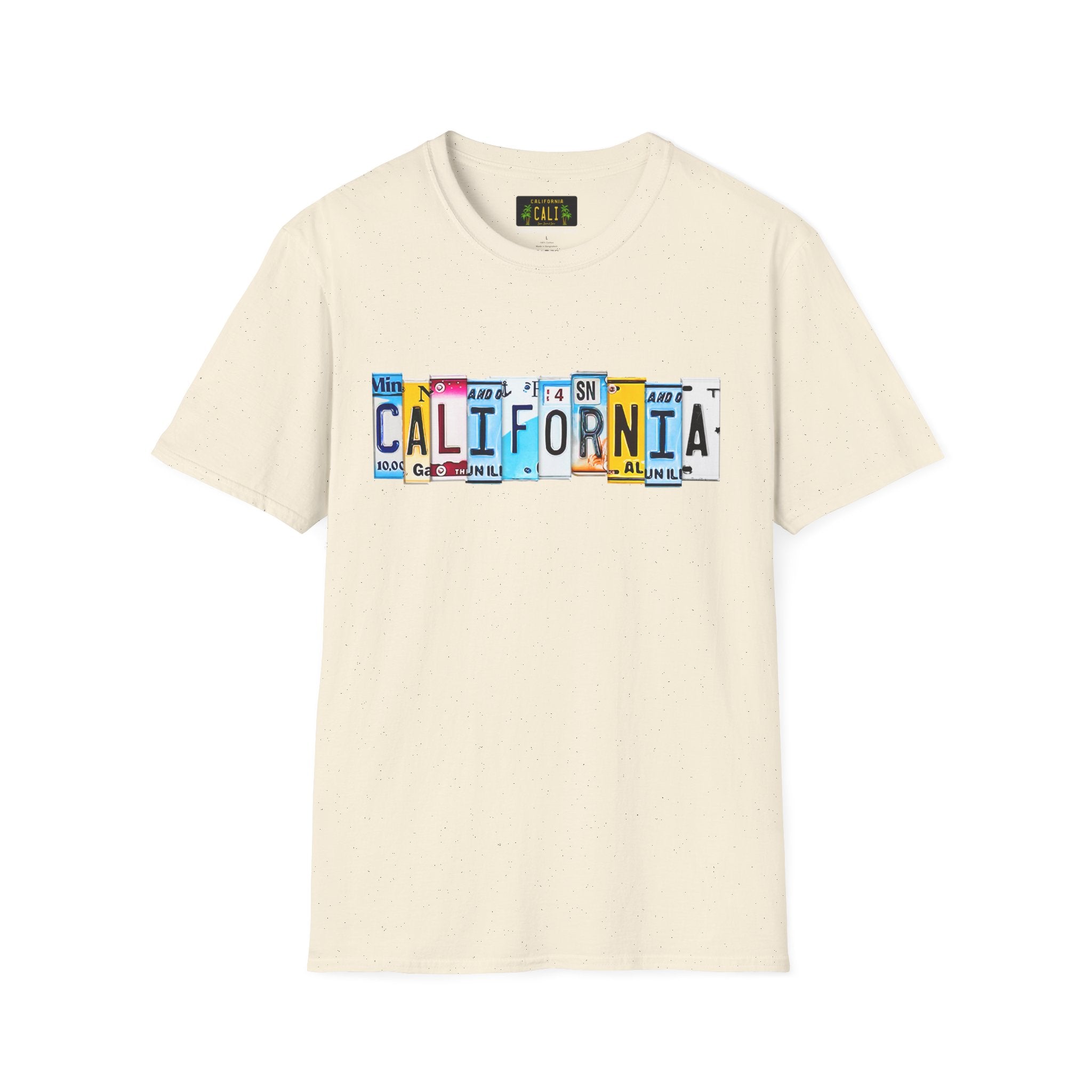 California License Plate Letters T-Shirt | Vintage Road Trip State Tee