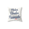Palos Verdes Peninsula California Map - Faux Suede Square Pillow