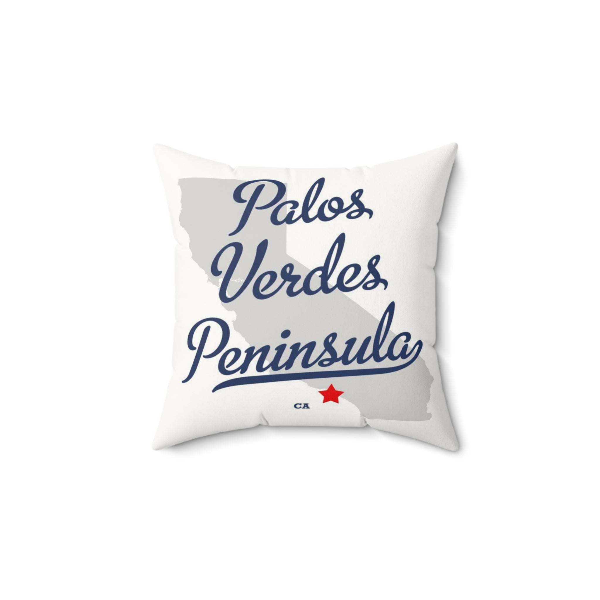 Palos Verdes Peninsula California Map - Faux Suede Square Pillow