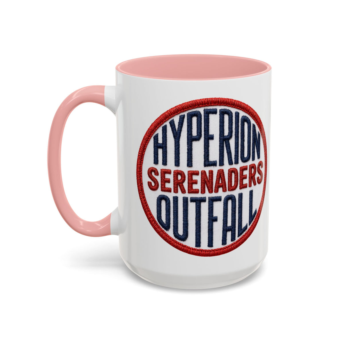 Accent Coffee Mug — "Hyperion Serenaders Outfall" Retro Patch Ceramic Mug (11/15oz)