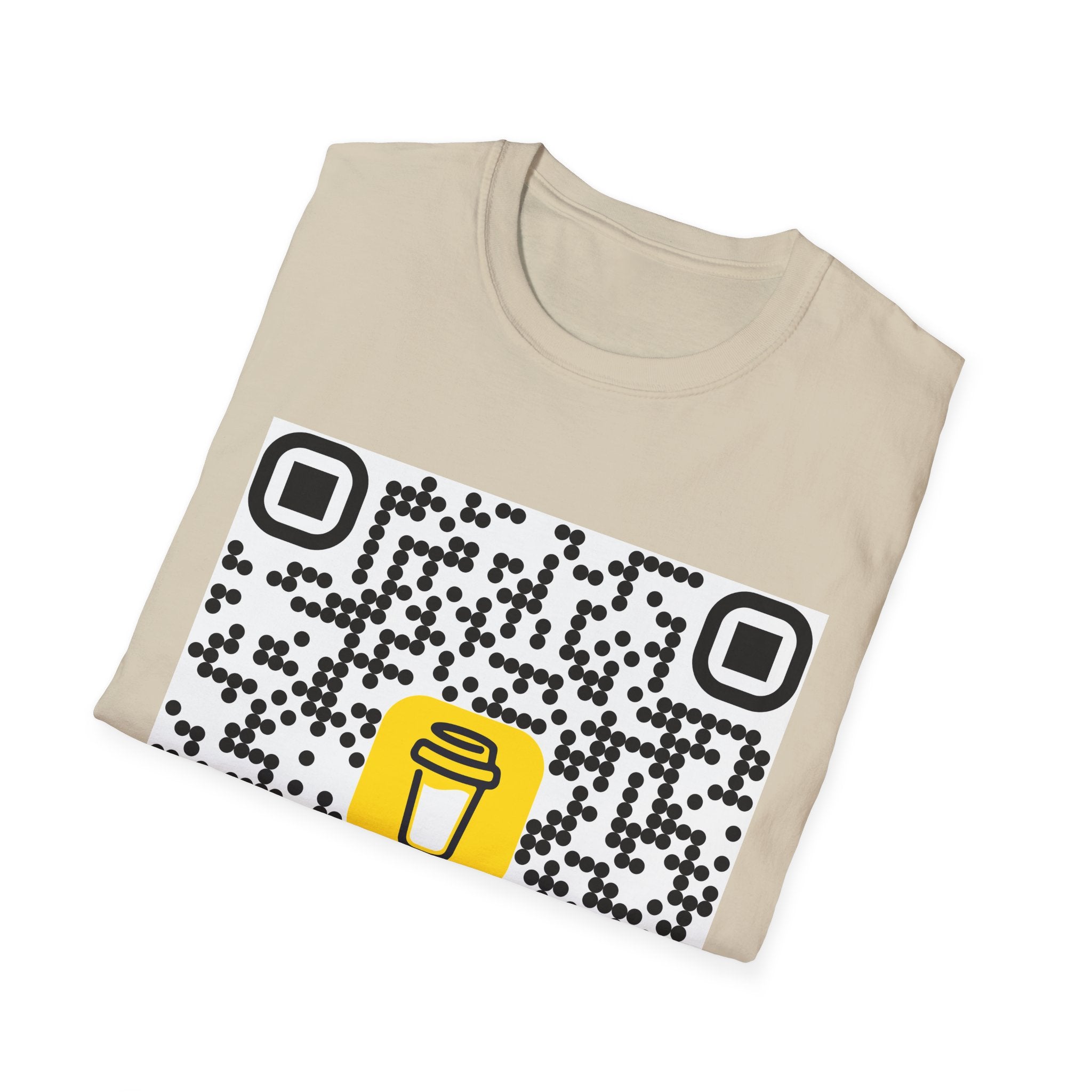 QR Code Coffee Cup T‑Shirt — Scan-to-Order Cafe Tee