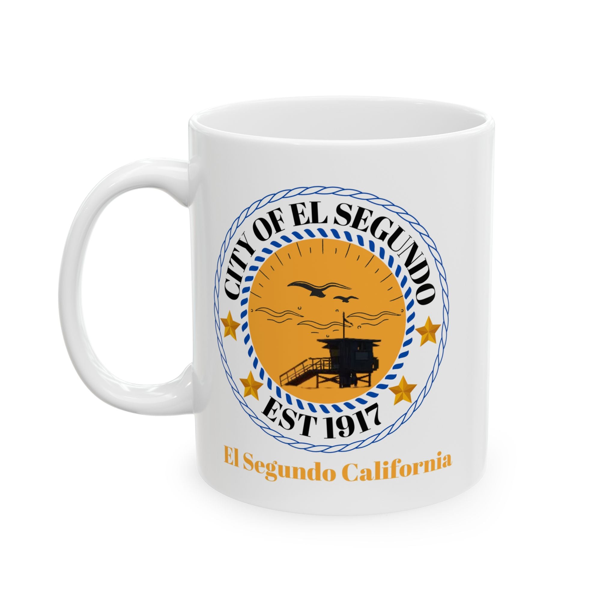 El Segundo California Seal Ceramic Mug — City Crest Coffee Cup (11oz, 15oz)