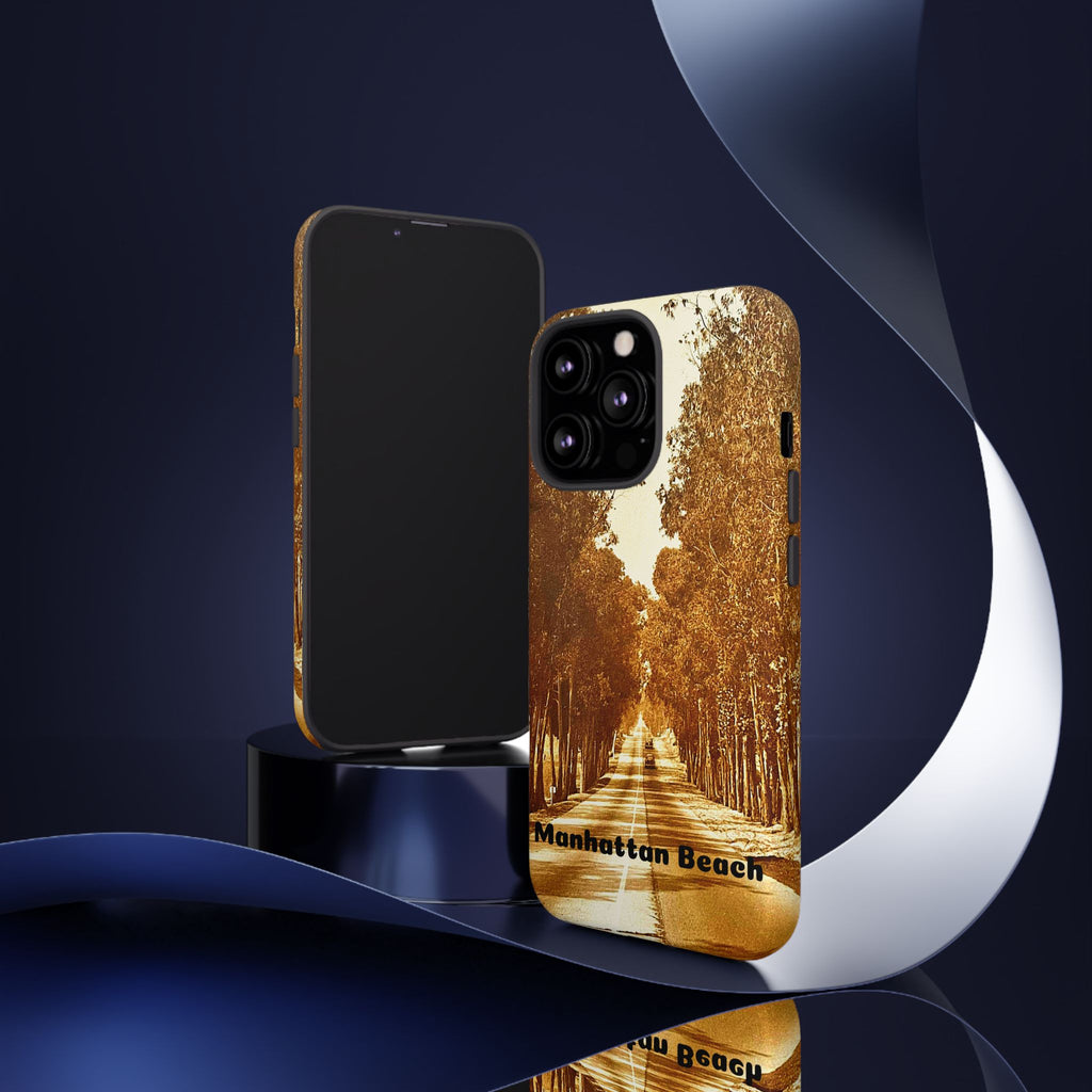 Phone Cases Manhattan Beach Rosecrans Ave Early 60's Tough Cases 90266 California, iPhone Samsung Google Pixel Protective Cover, Vintage