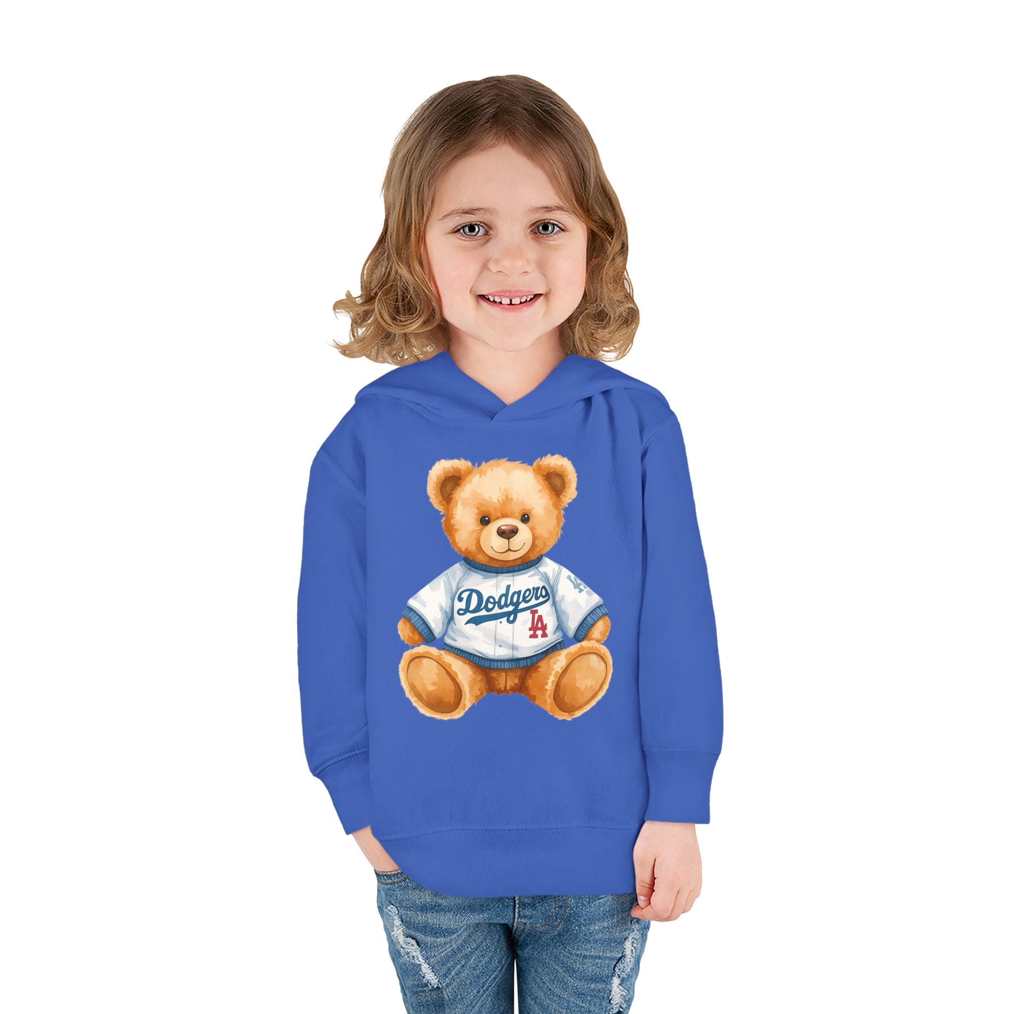 Teddy Bear in Jersey Hoodie | Toddler Pullover Fleece