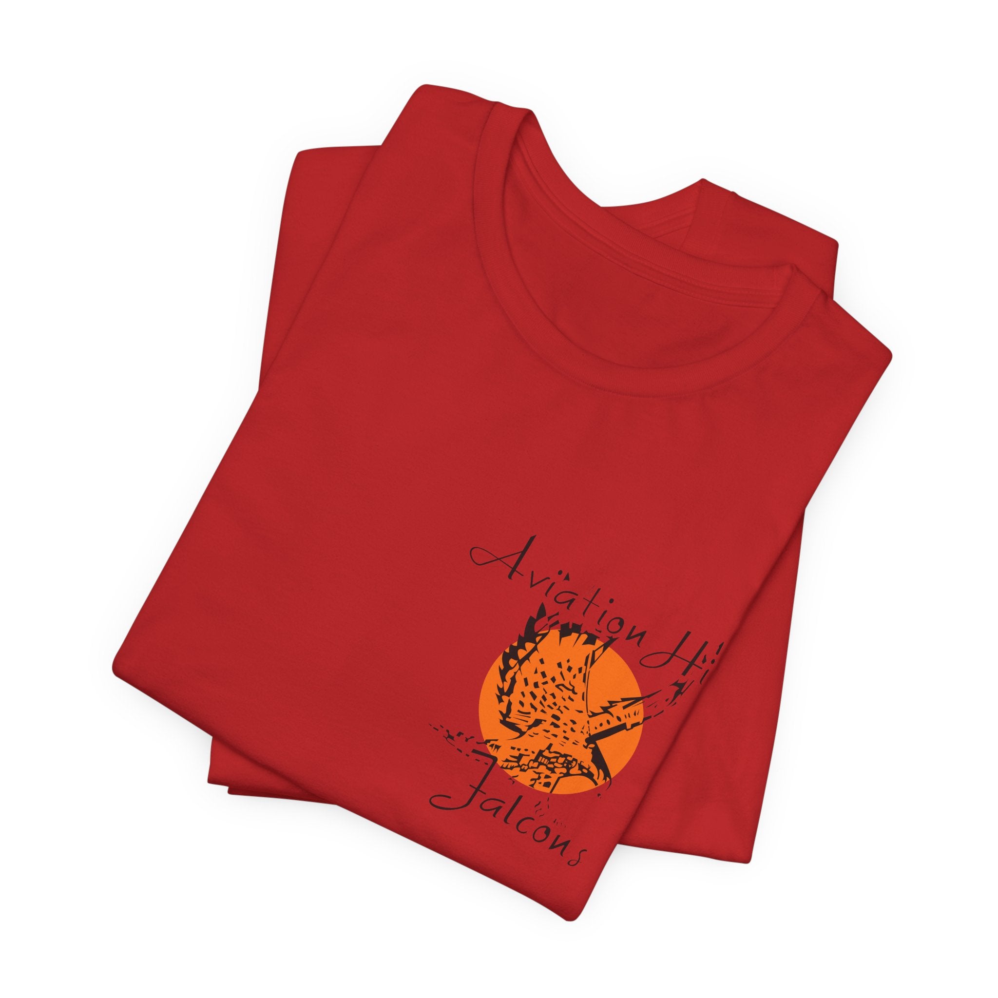Aviation High School Signage Logo - Many Colors - Unisex Jersey Short Sleeve Tee