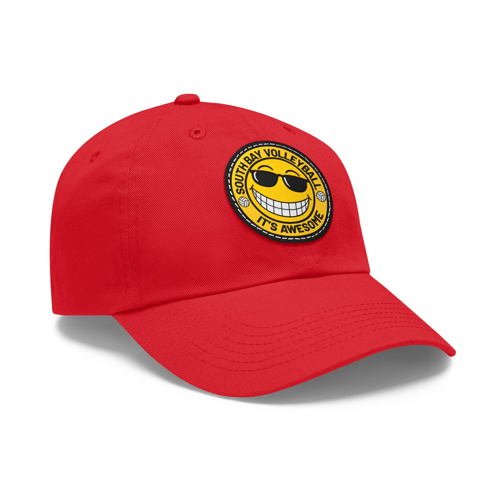 Volleyball Smiley Mom and Dad Hat — "South Bay Volleyball: It’s Awesome" Leather Patch