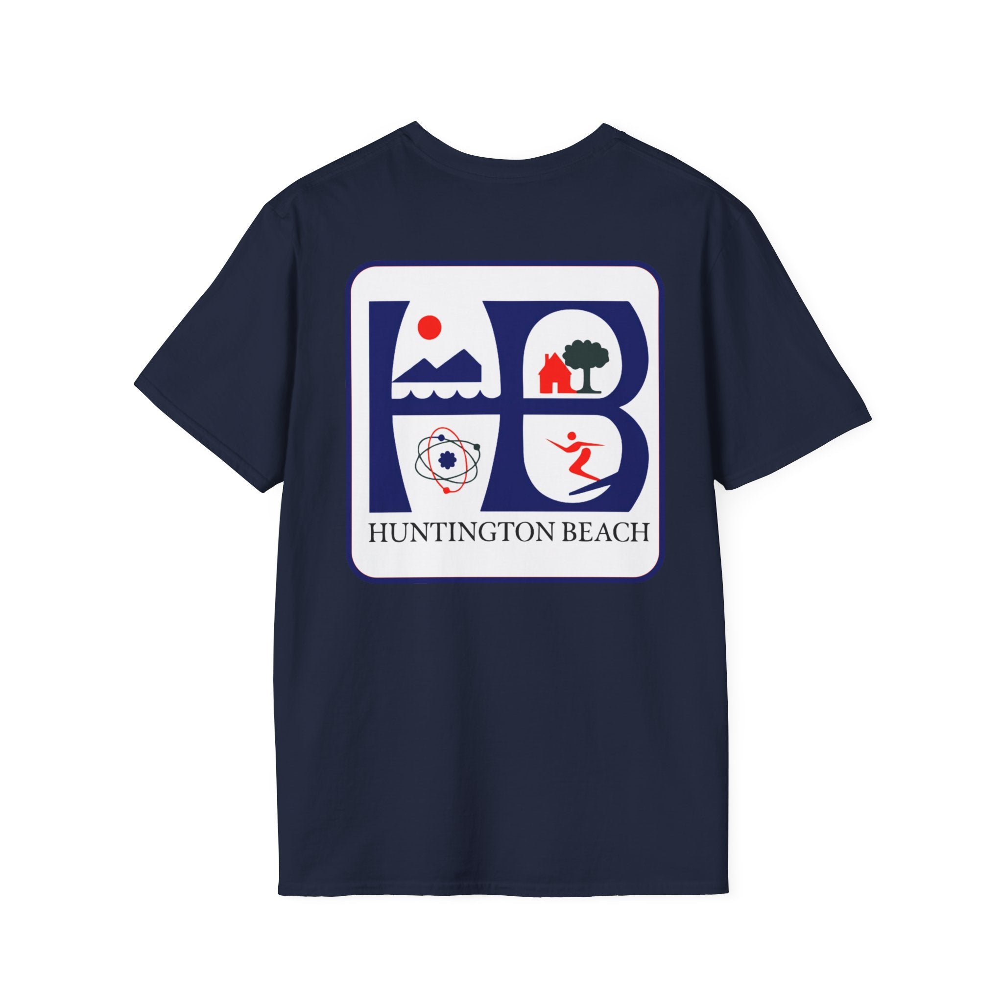 Huntington Beach Retro Logo T-Shirt — HB Surf & Sunset Tee (printed 3 side)
