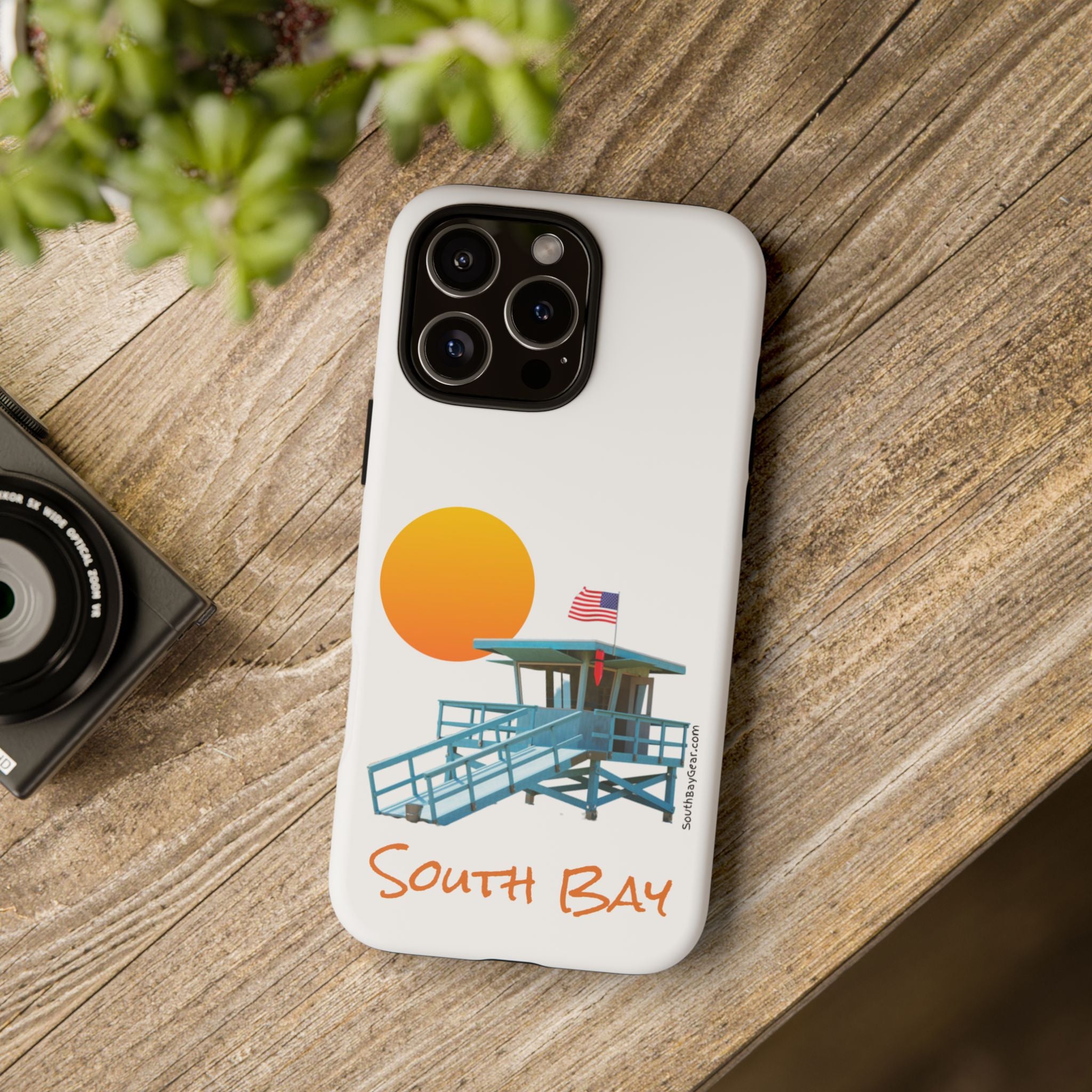 South Bay Lifeguard Stand with American Flag Tough Phone Cases