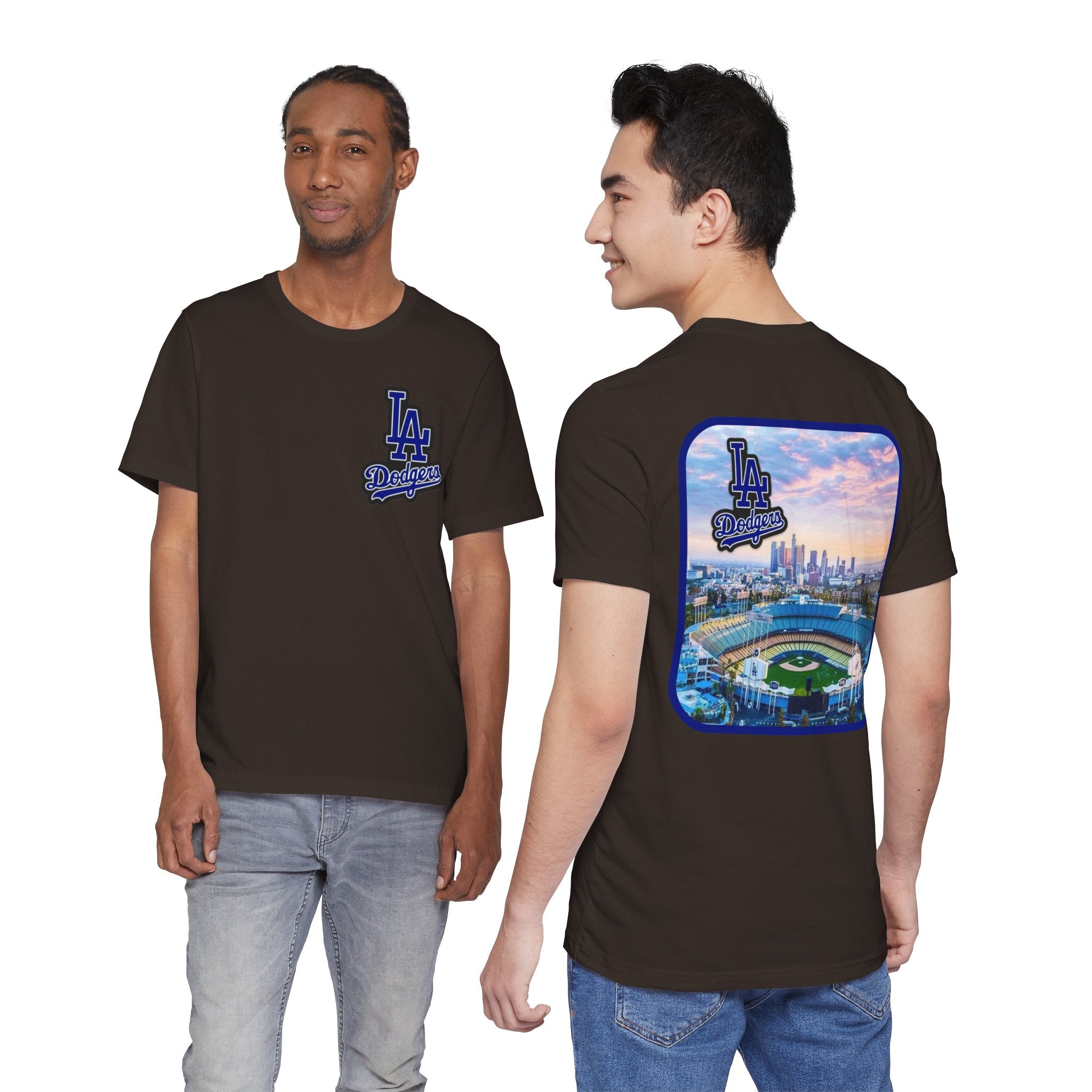 Los Angeles (Front and Back Printing) Mens Womans Jersey Short Sleeve Tee