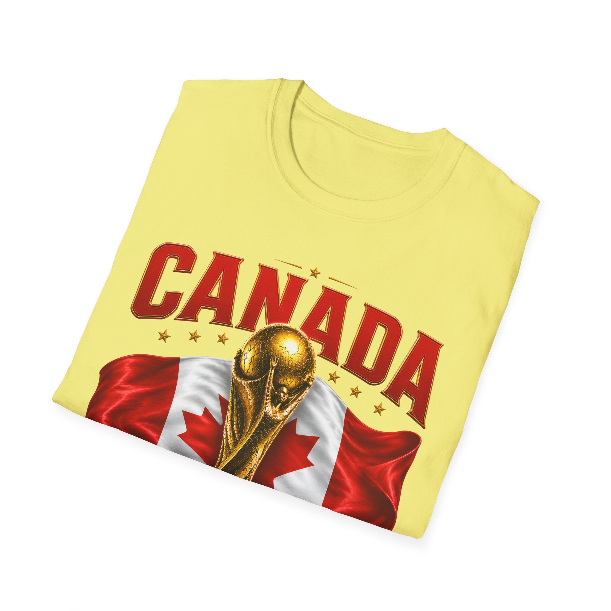 Canada 2026 World Cup T-Shirt — Canadian Soccer Fan Tee with Trophy & Flag