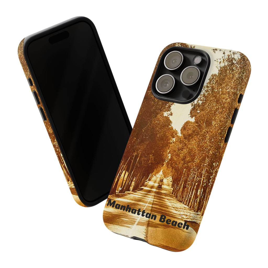 Phone Cases Manhattan Beach Rosecrans Ave Early 60's Tough Cases 90266 California, iPhone Samsung Google Pixel Protective Cover, Vintage