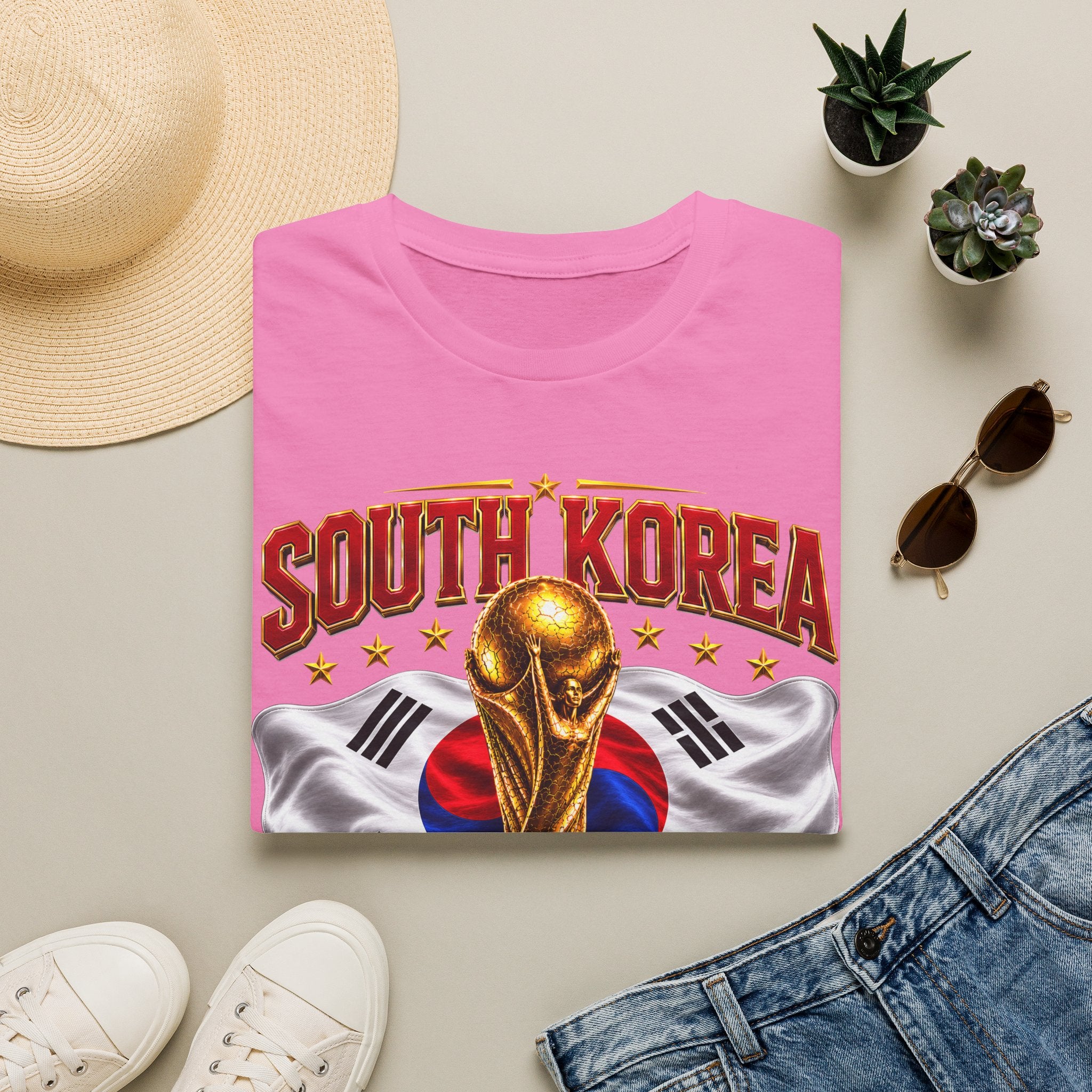 South Korea 2026 Soccer World Cup T-Shirt — Korean Flag & Trophy Football Fan Tee
