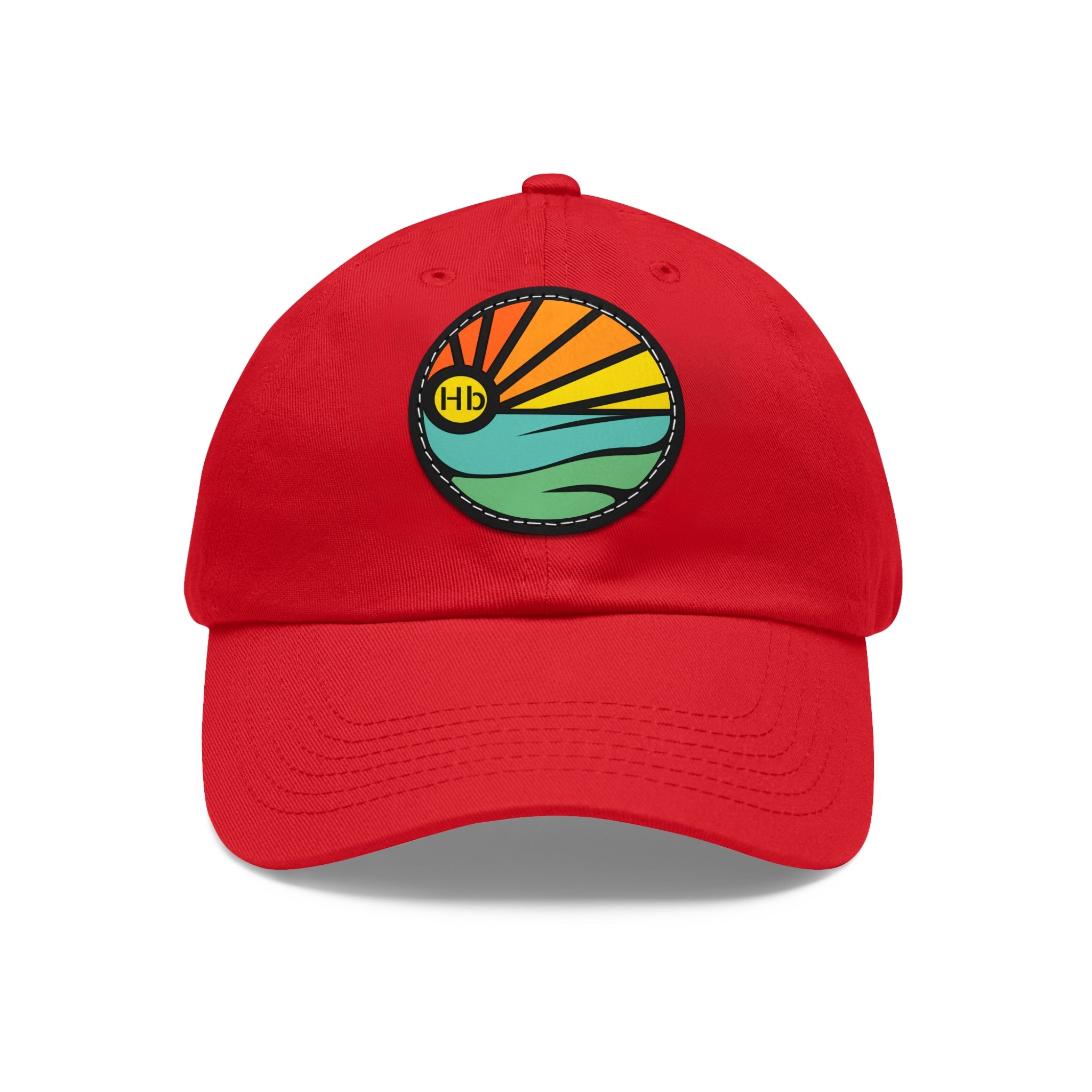 Hermosa Beach Sunset Wave Patch Hat | Mom and Dad Hat with Round Leather Patch #HermosaBeach