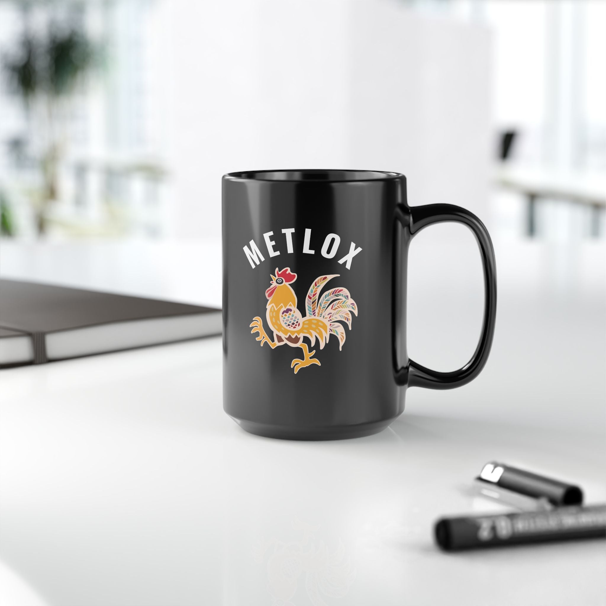 Metlox Pottery Manhattan Beach 1927 - 1989 11oz / 15oz Black Mug