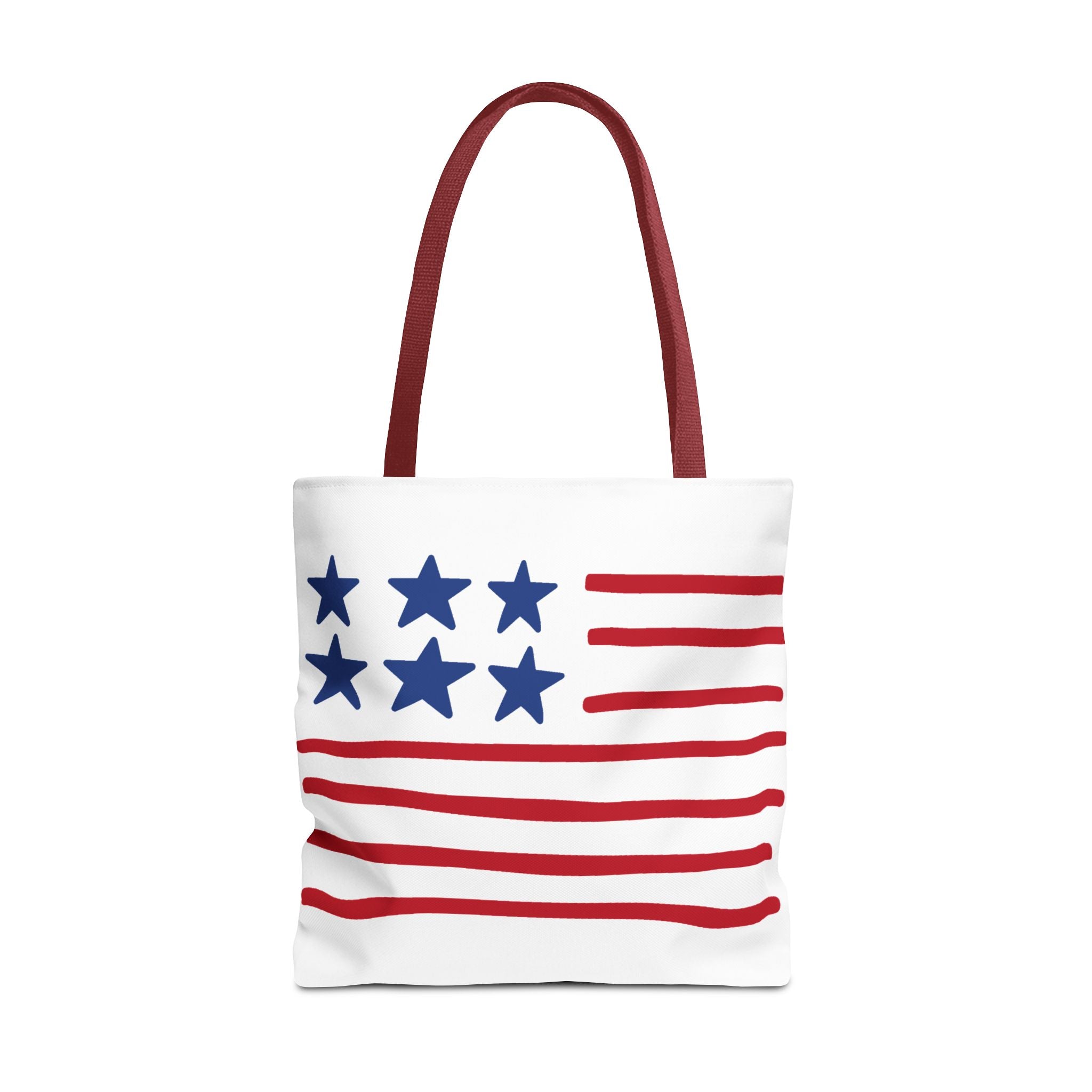 American Flag Stars & Stripes Tote Bag — Patriotic Canvas Beach Grocery Bag