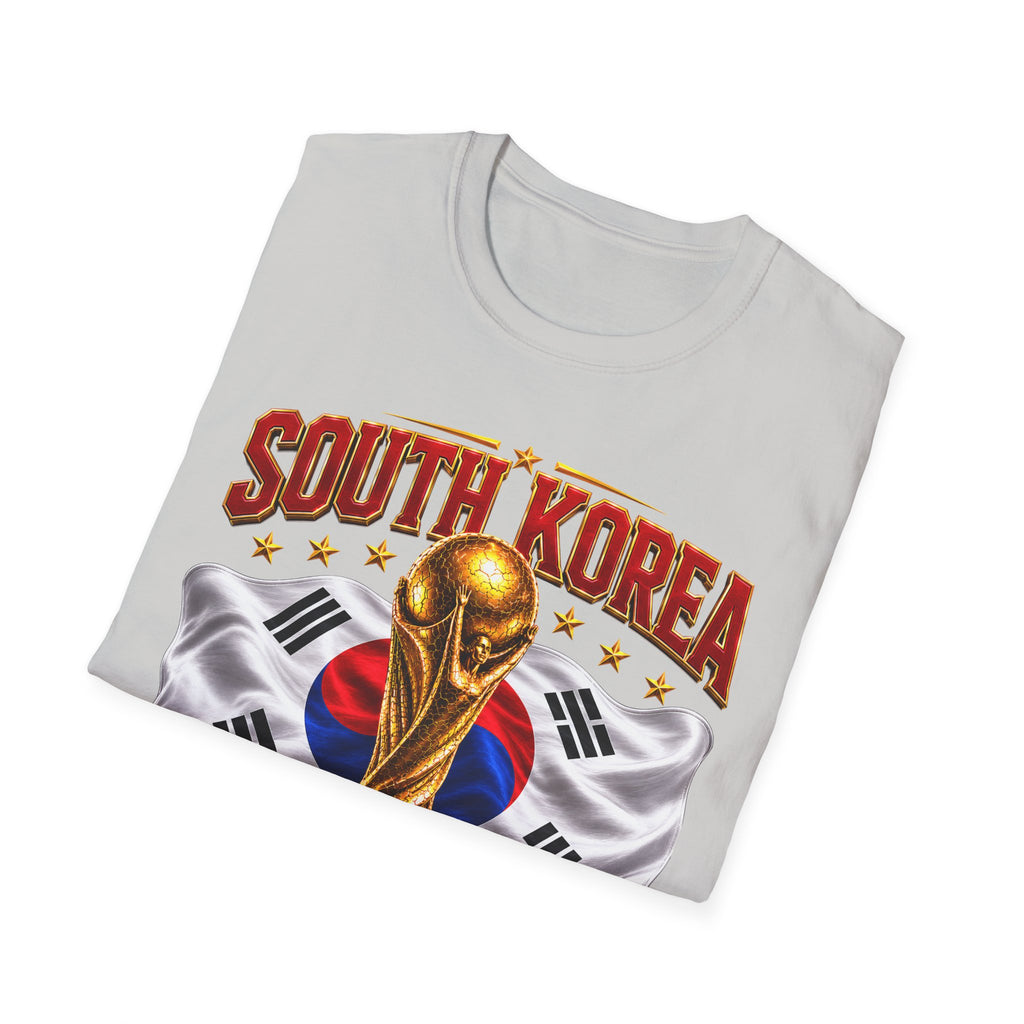 South Korea 2026 Soccer World Cup T-Shirt — Korean Flag & Trophy Football Fan Tee
