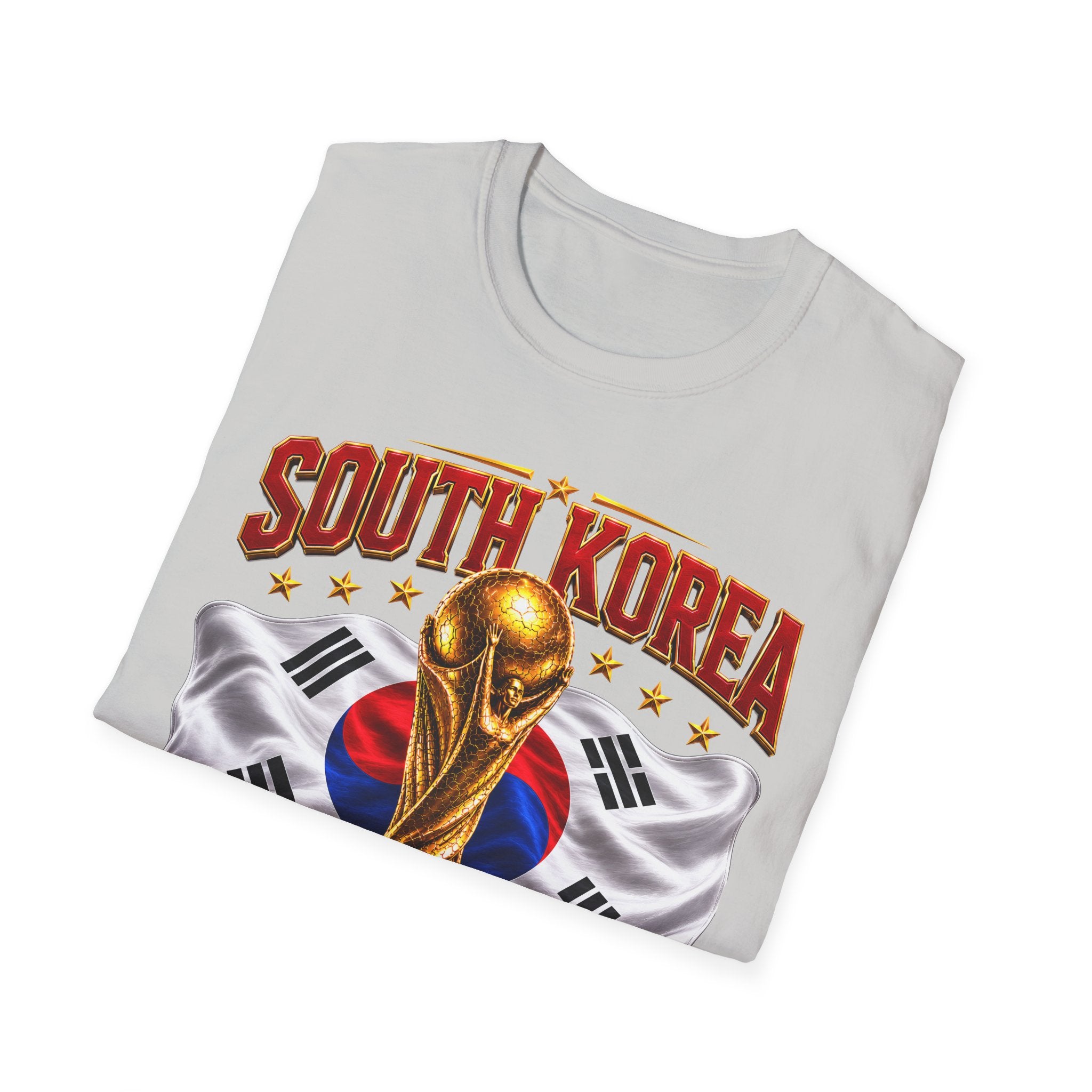 South Korea 2026 Soccer World Cup T-Shirt — Korean Flag & Trophy Football Fan Tee