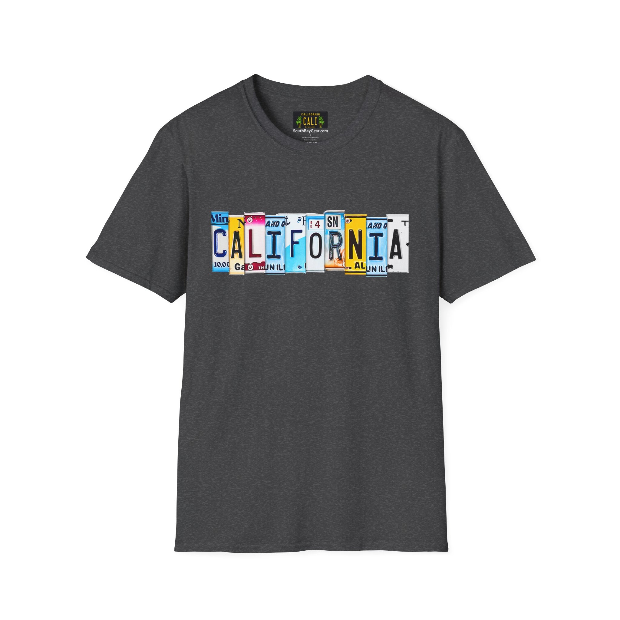 California License Plate Letters T-Shirt | Vintage Road Trip State Tee