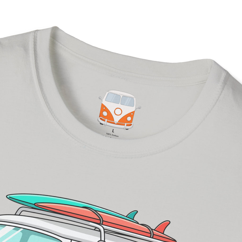 Retro Surf VW Van T-Shirt | Vintage Camper Bus Beach Tee Original Bare Feet