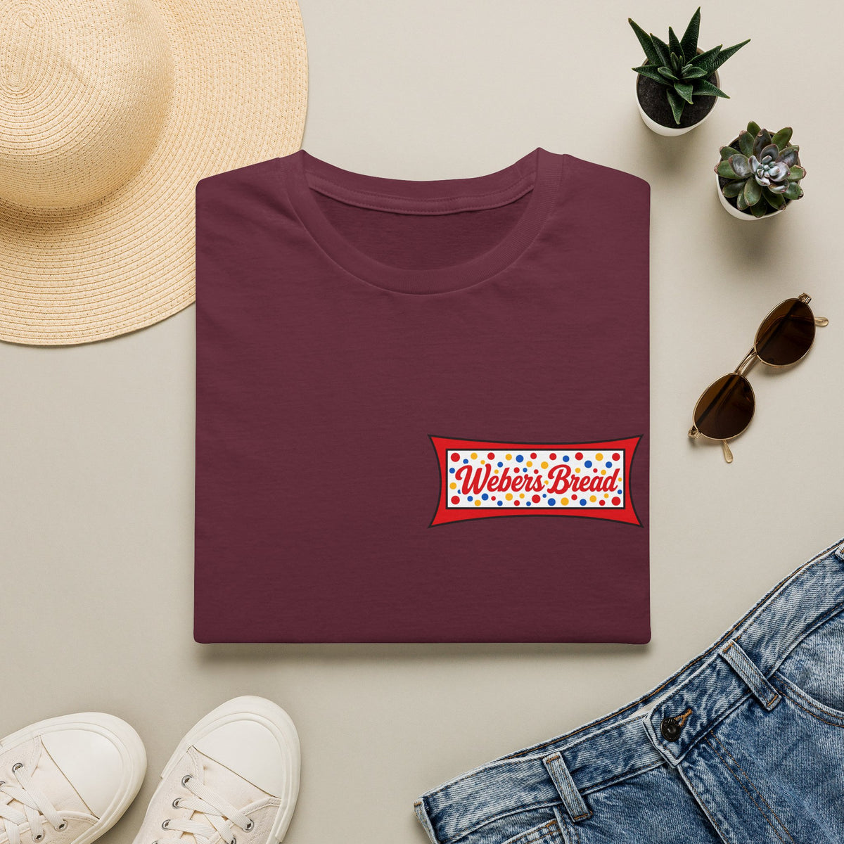 Weber's Bread Retro Logo Dewey T-Shirt — Vintage Bakery Graphic Tee