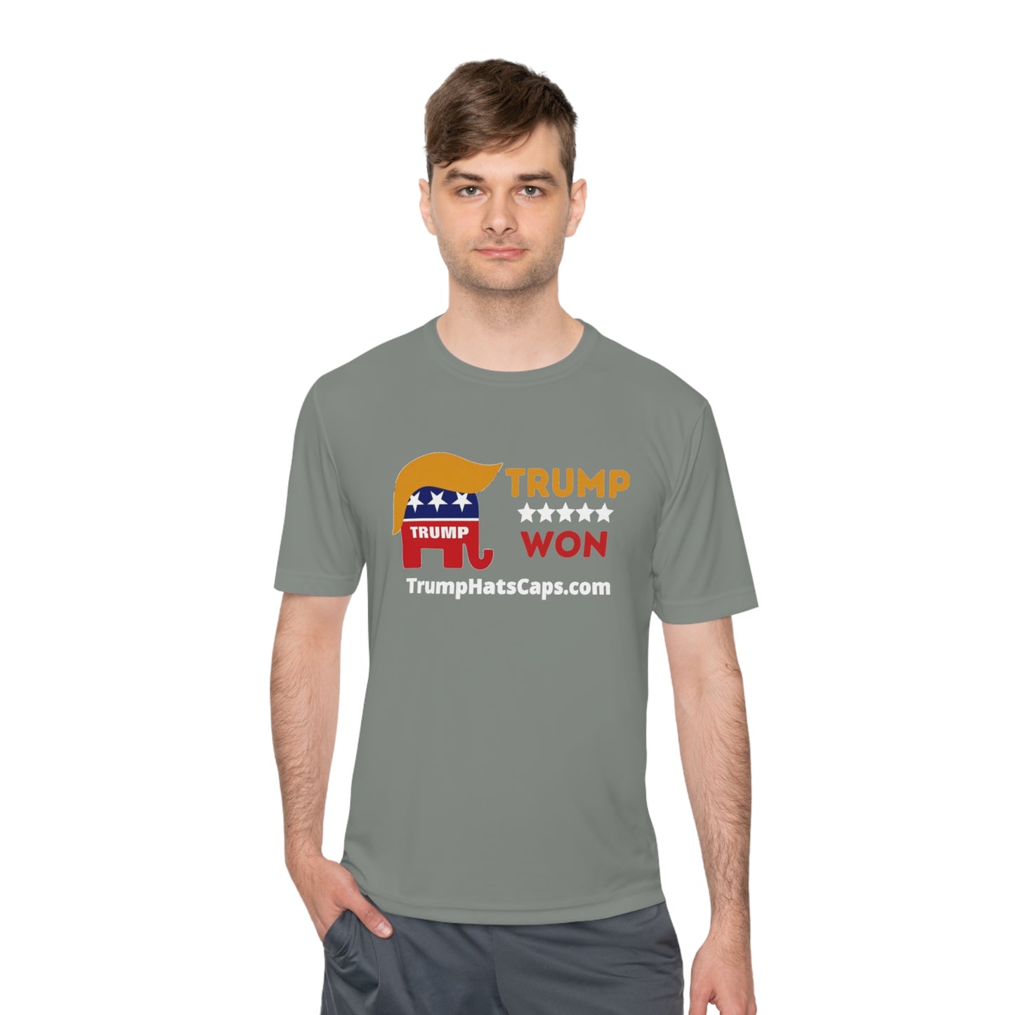 Trump Won TrumpHatsCaps.com Unisex Moisture Wicking Tee