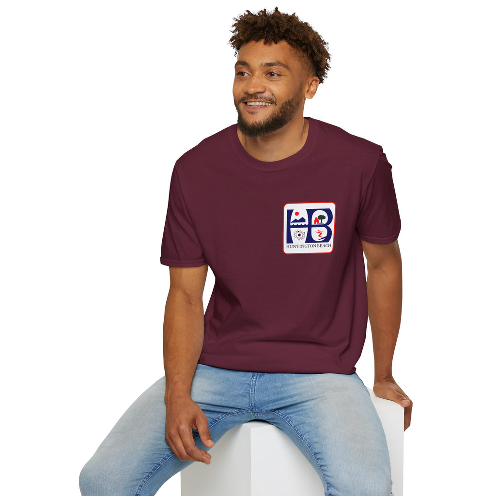 Huntington Beach Retro HB Logo T-Shirt  (printed 3 places)