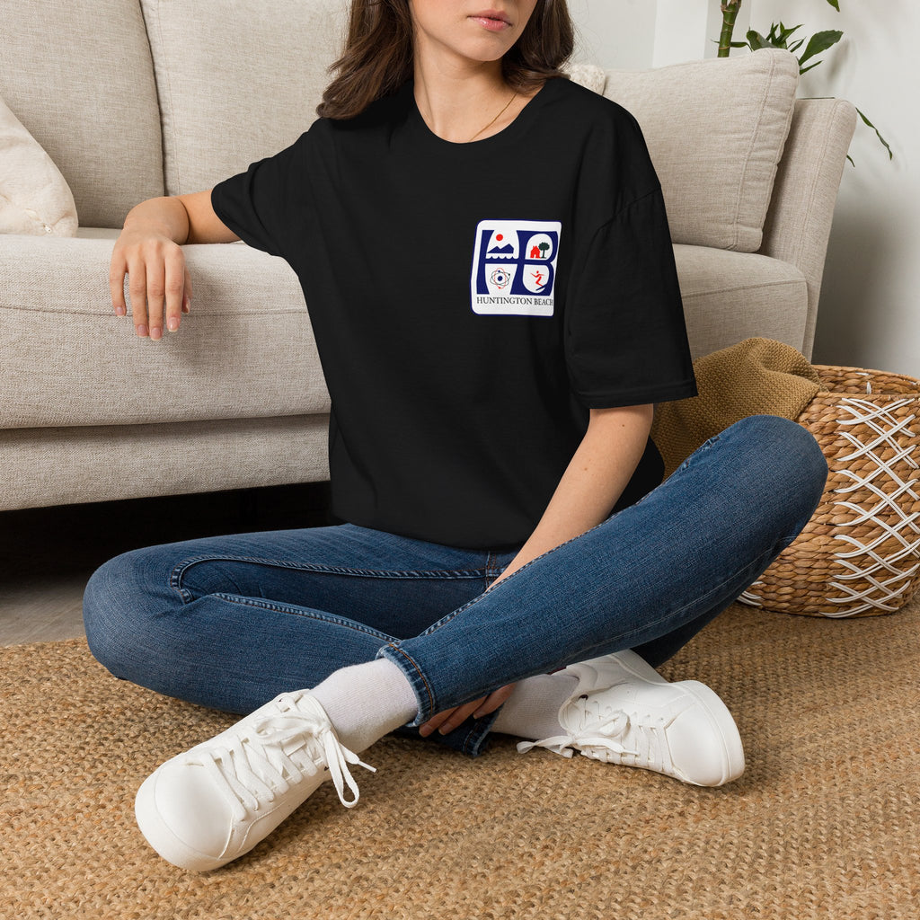 Huntington Beach Retro Logo T-Shirt — HB Surf & Sunset Tee (printed 3 side)