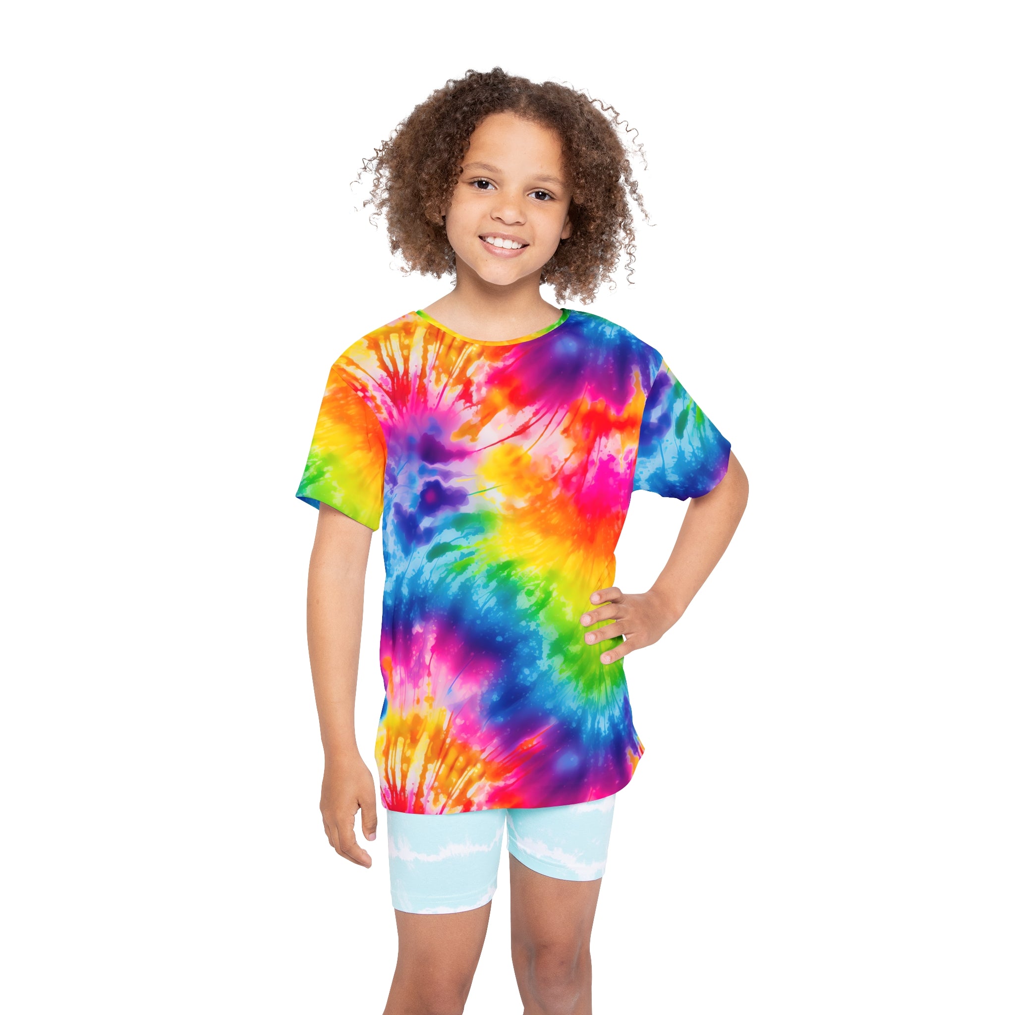 Kids Tie-Dye Sports Jersey — Vibrant All-Over Print Active Tee