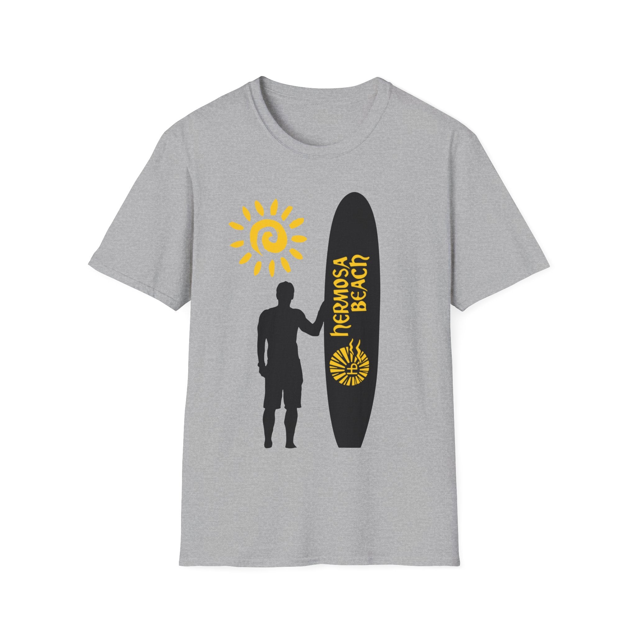 Hermosa Beach Long Board Unisex Softstyle T-Shirt
