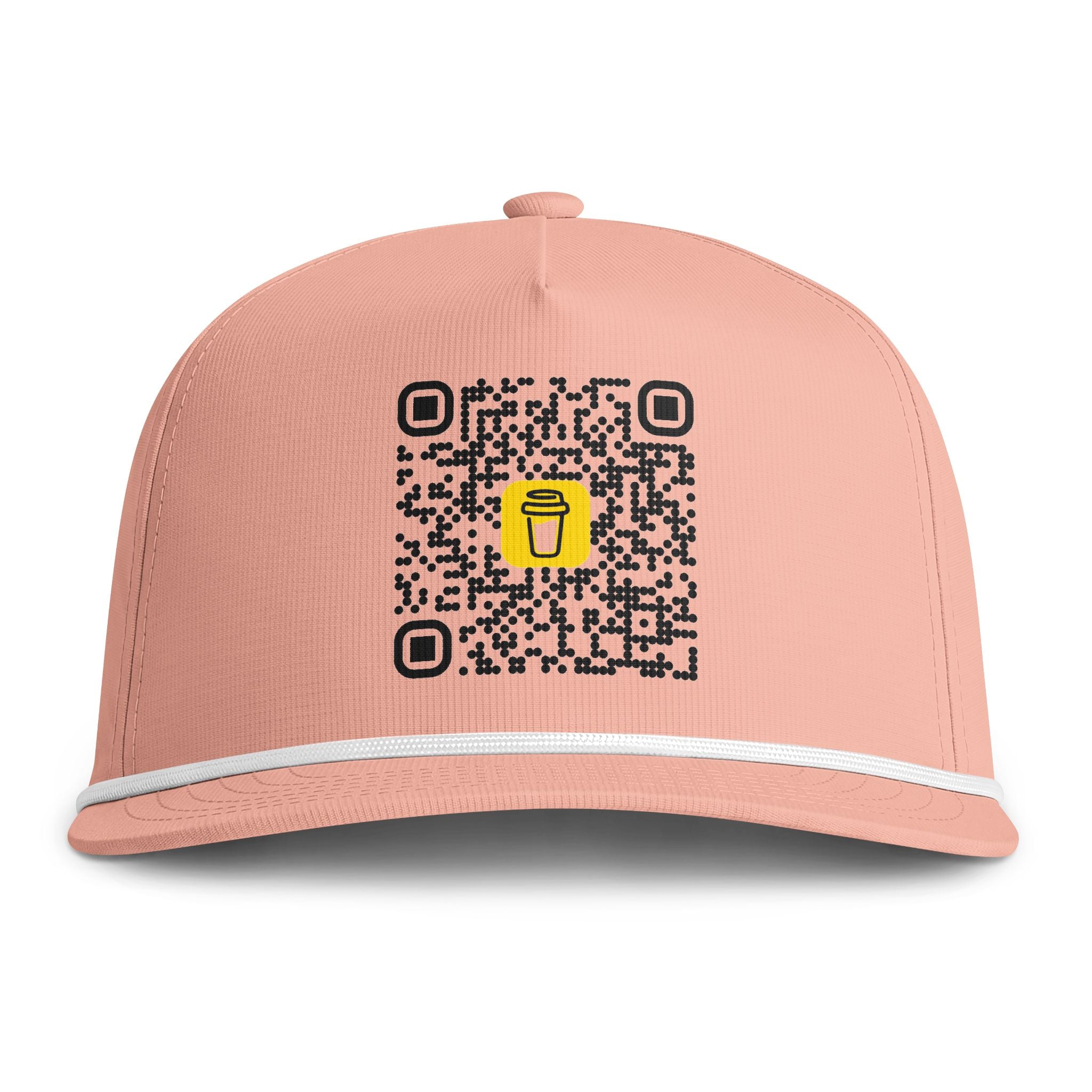 QR Code Cap with Coffee Icon – Sunwashed Rope Hat