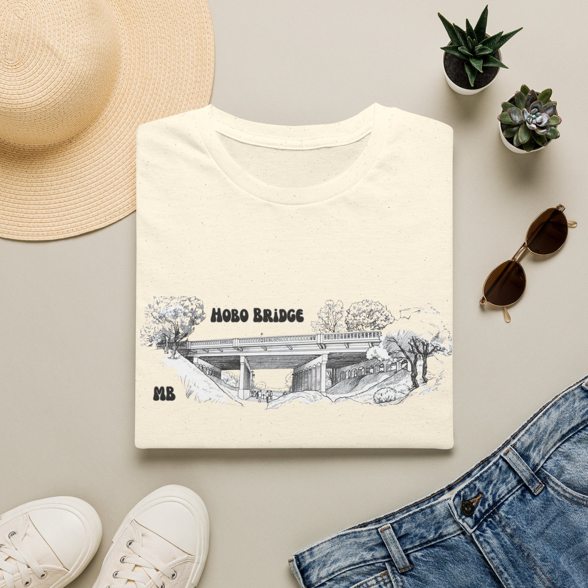 Hobo Bridge Manhattan Beach California Sketch T-Shirt | Hand-Drawn Bridge Illustration IYKYK