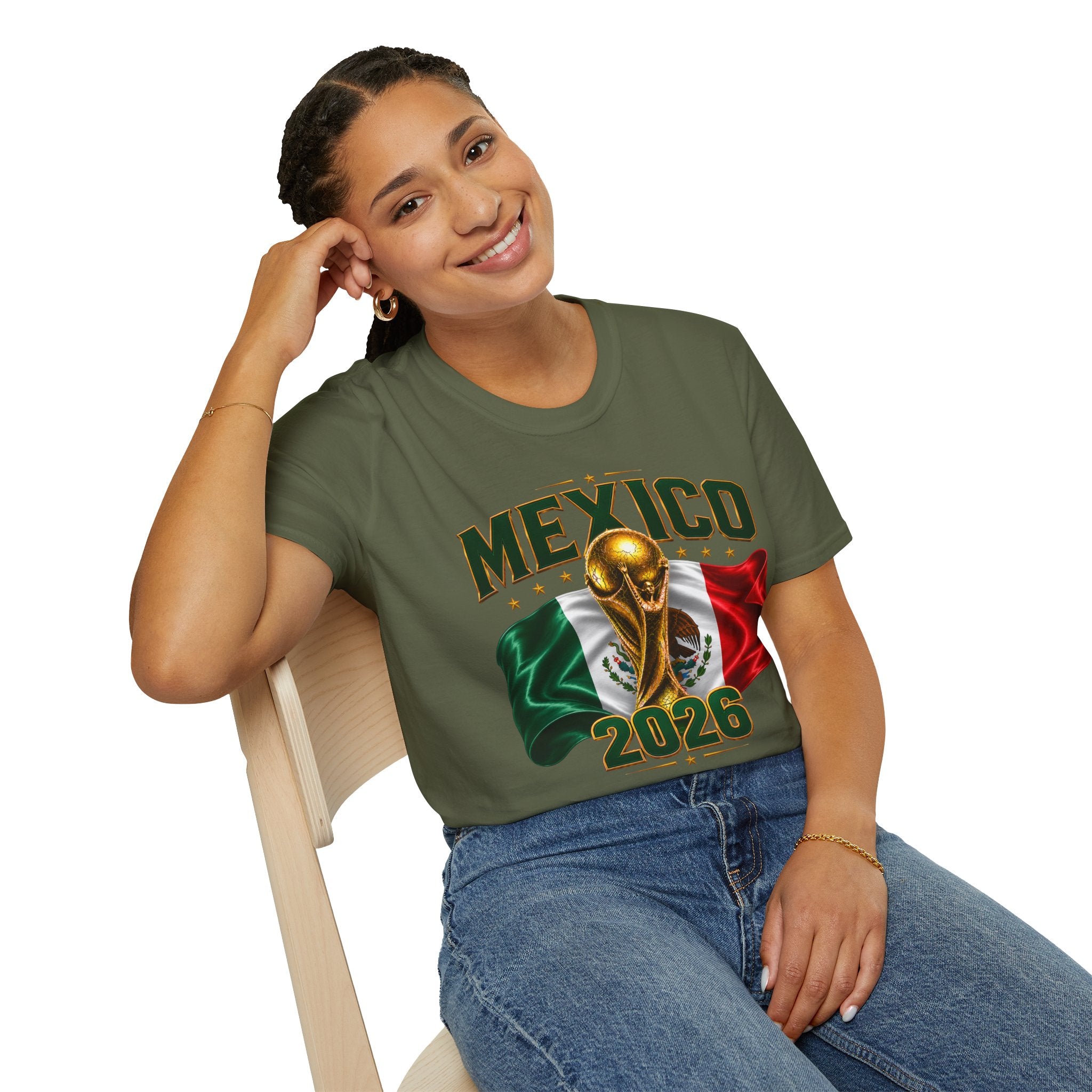 Mexico 2026 World Cup T-Shirt — Flag & Trophy Soccer Fan Tee