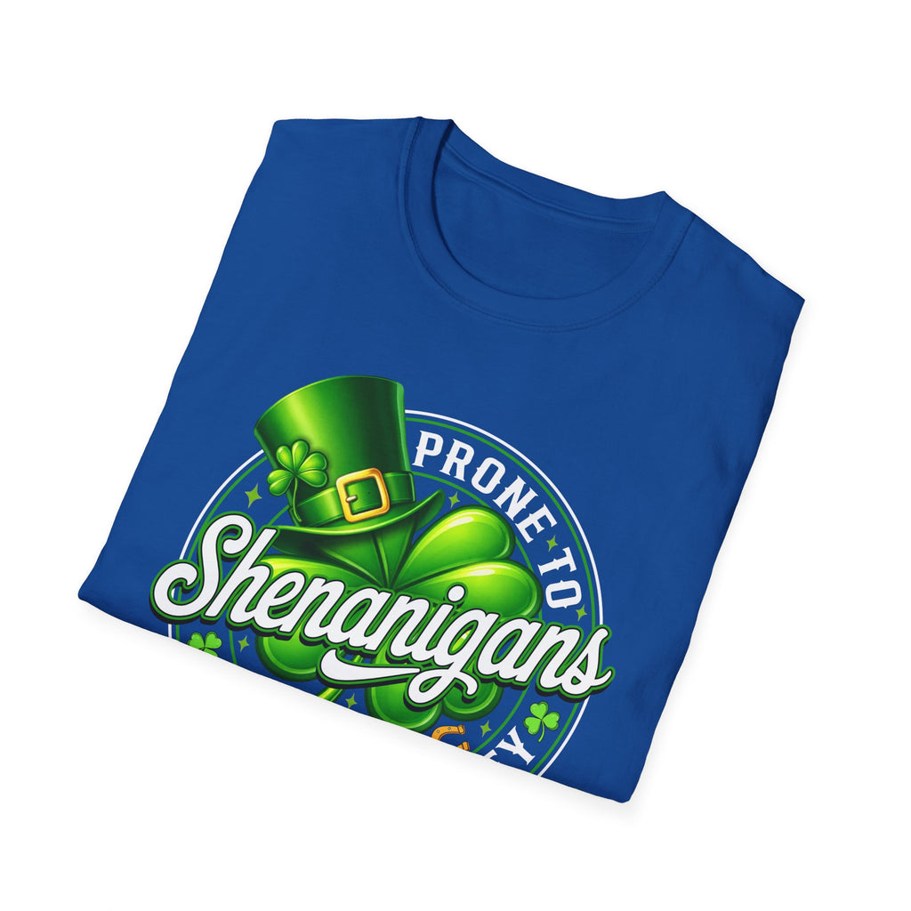 Prone to Shenanigans and Malarkey T-Shirt | St. Patrick's Day Leprechaun Hat Shamrock