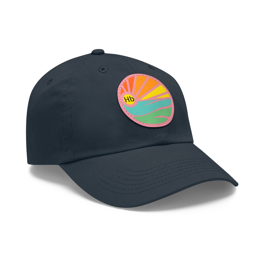 Hermosa Beach Sunset Wave Patch Hat | Mom and Dad Hat with Round Leather Patch #HermosaBeach