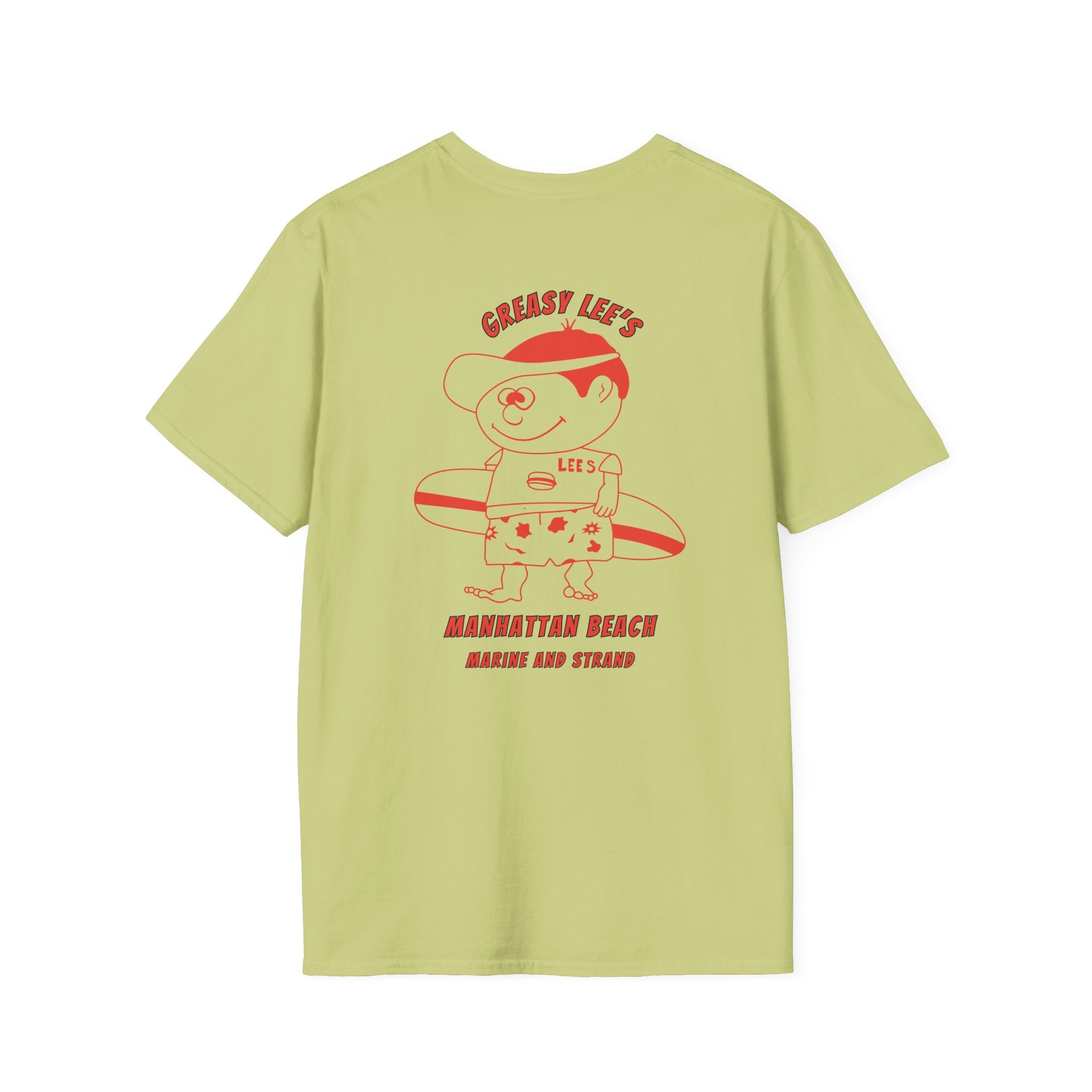 Greasy Lee's Manhattan Beach Old School T-Shirt | Marine and Strand Manhattan Beach Vintage Surf Design