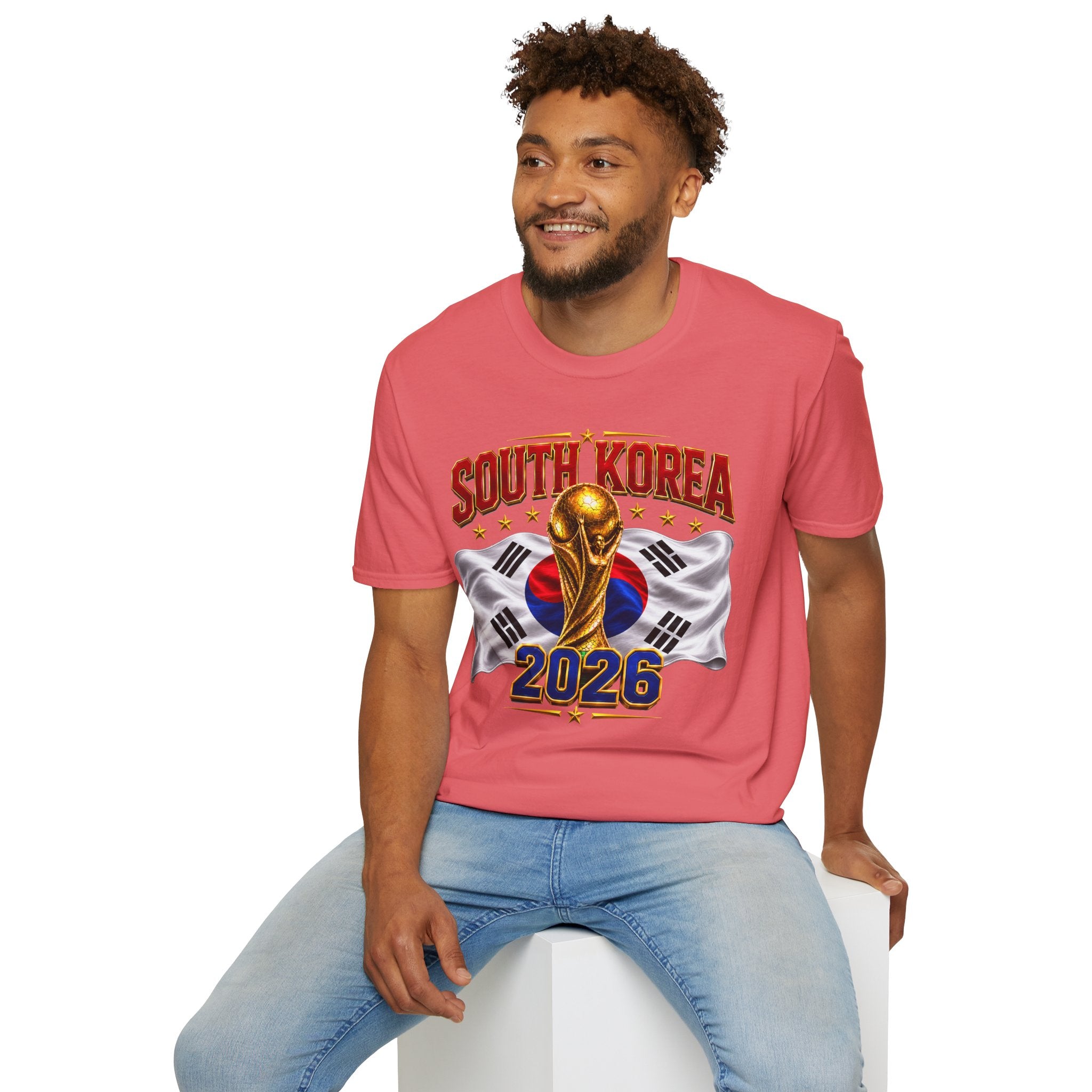 South Korea 2026 Soccer World Cup T-Shirt — Korean Flag & Trophy Football Fan Tee