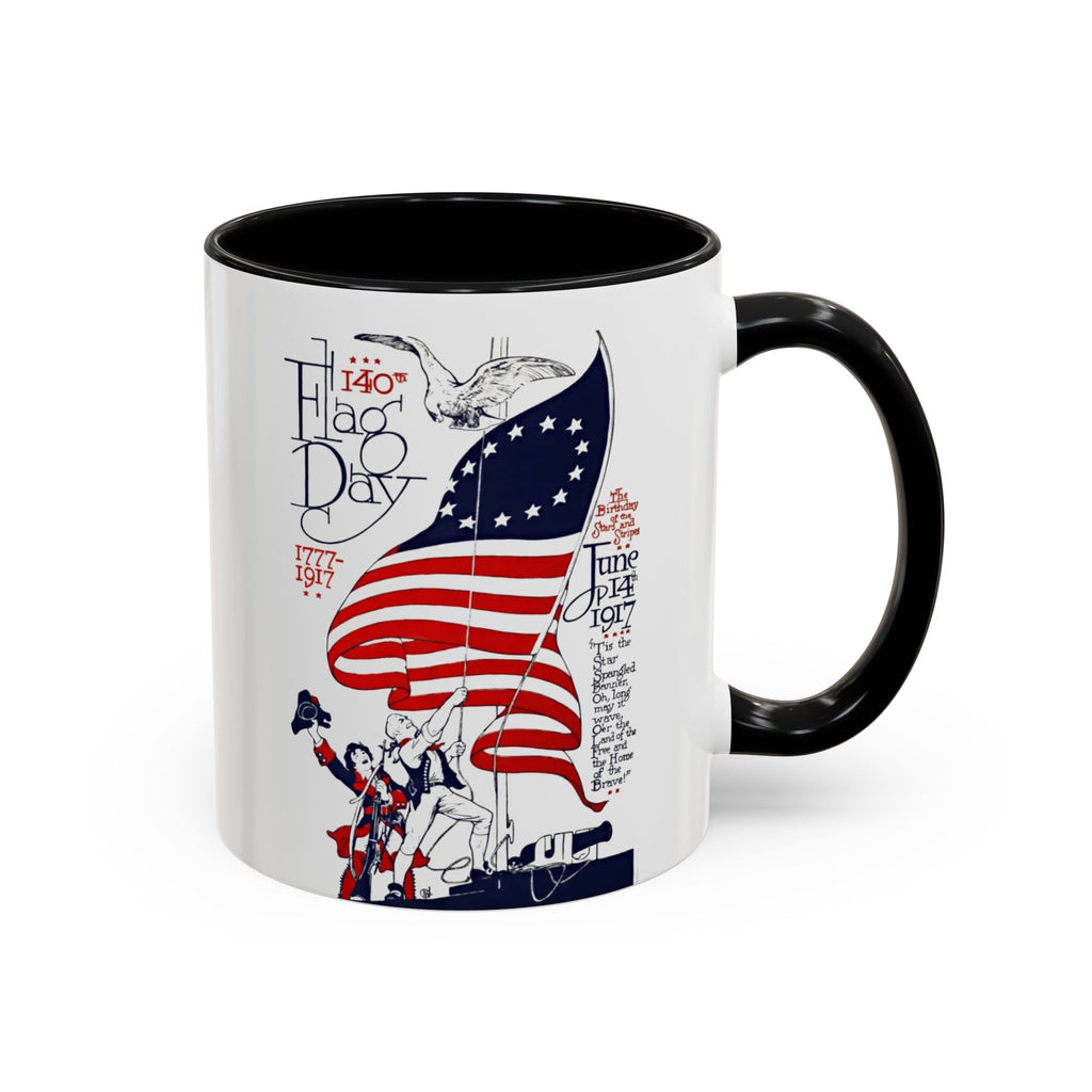 Flag Day Illustration Original Artwork 1917  Mug | American Flag Sailors Accent Coffee Mug