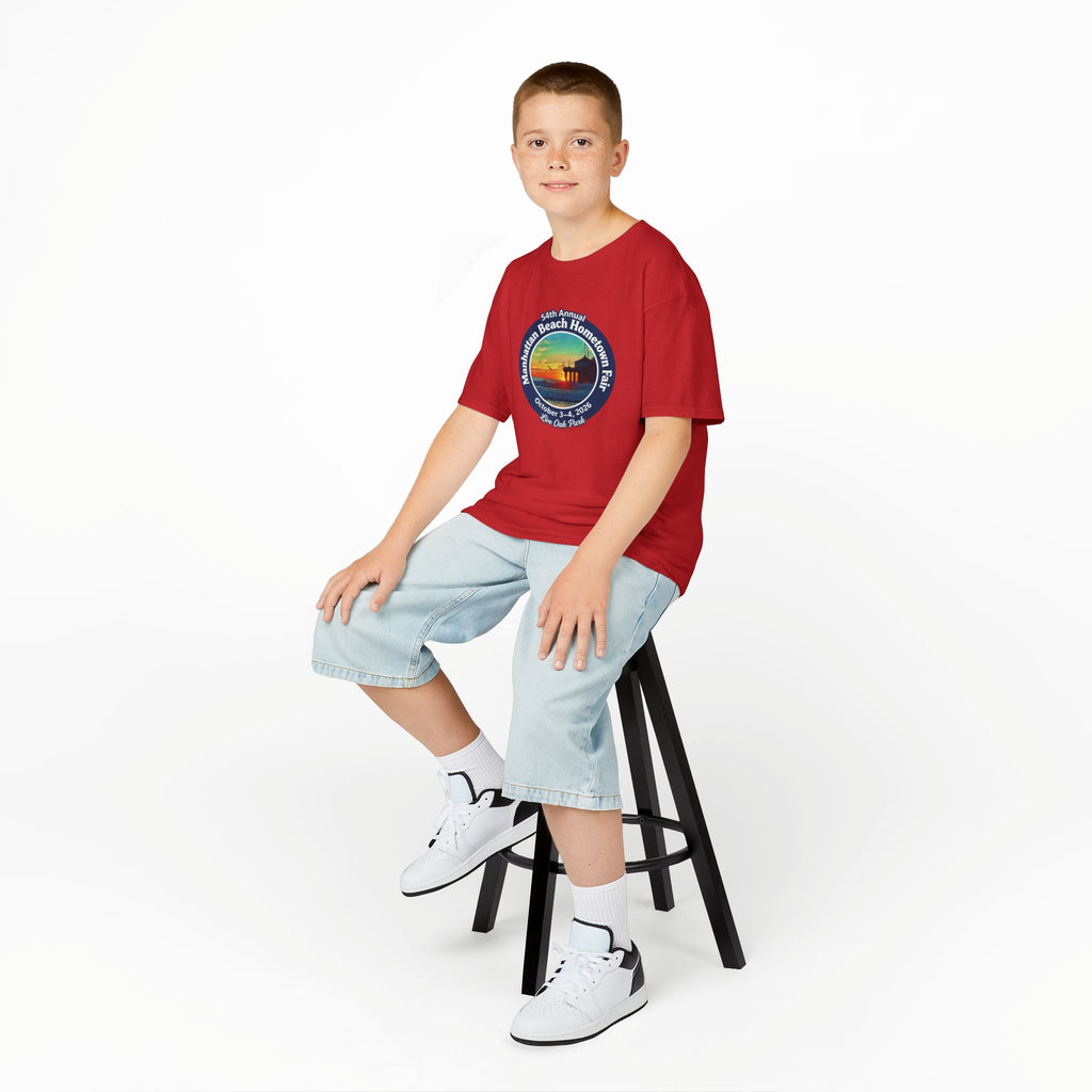 Kids Tee — Manhattan Beach Hometown Fair 2026 Sunset Logo