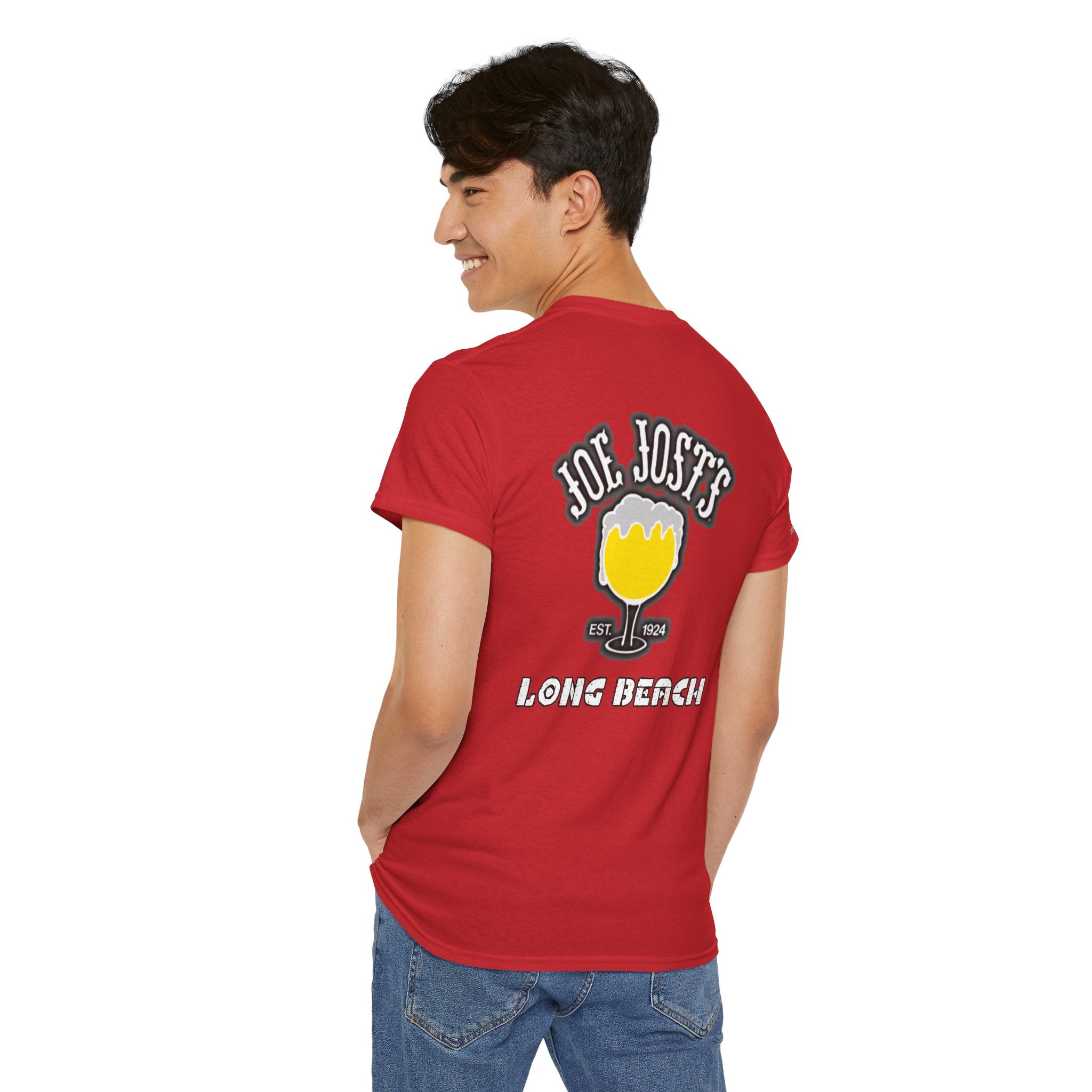 Joe Josts Long Beach California Men's and Woman's Heavy Cotton Tee - Printed 4 Areas