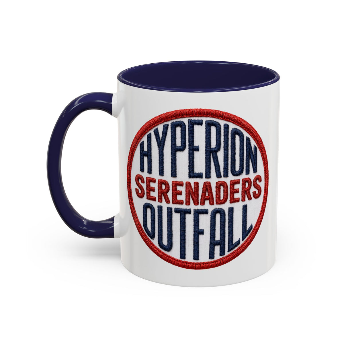 Accent Coffee Mug — "Hyperion Serenaders Outfall" Retro Patch Ceramic Mug (11/15oz)