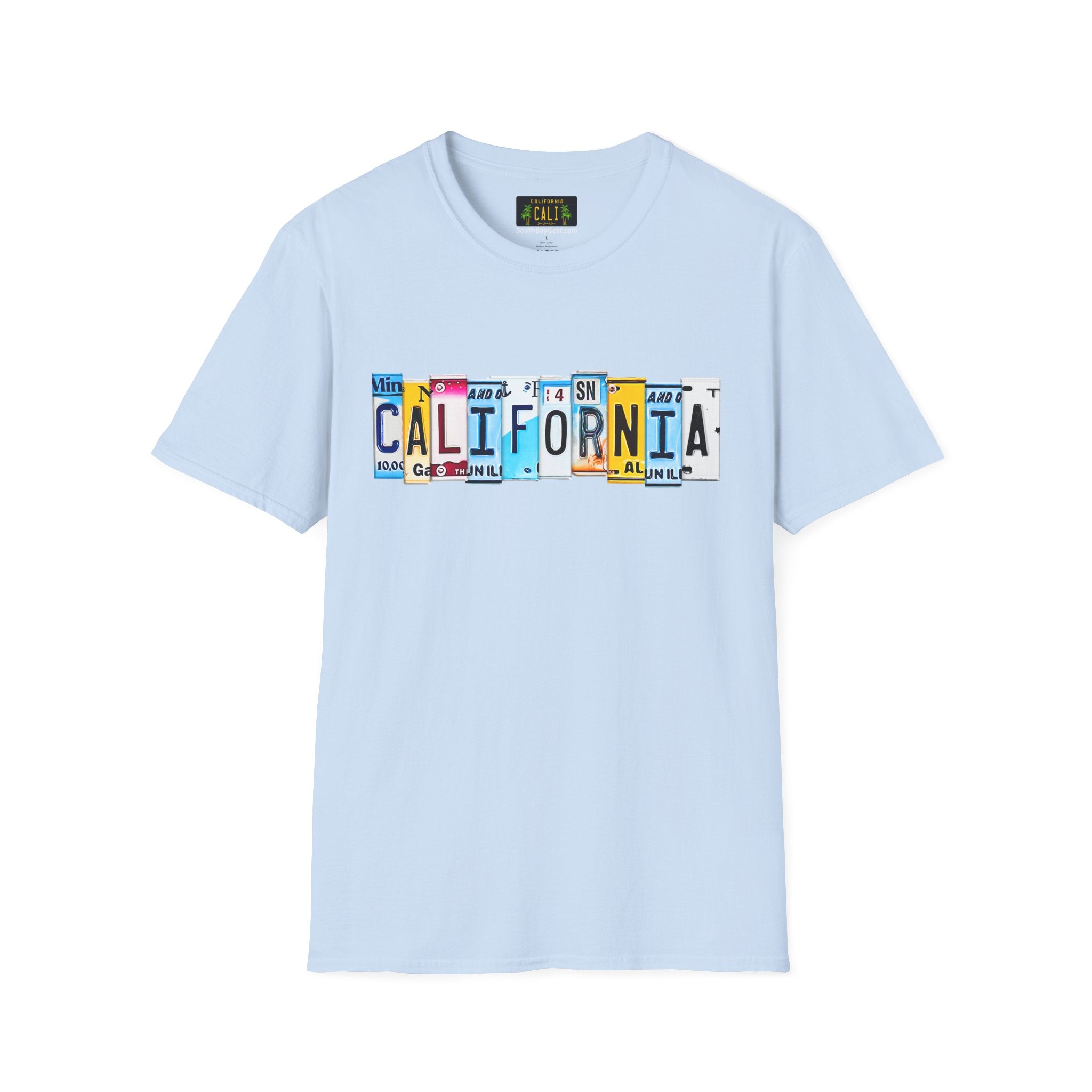 California License Plate Letters T-Shirt | Vintage Road Trip State Tee
