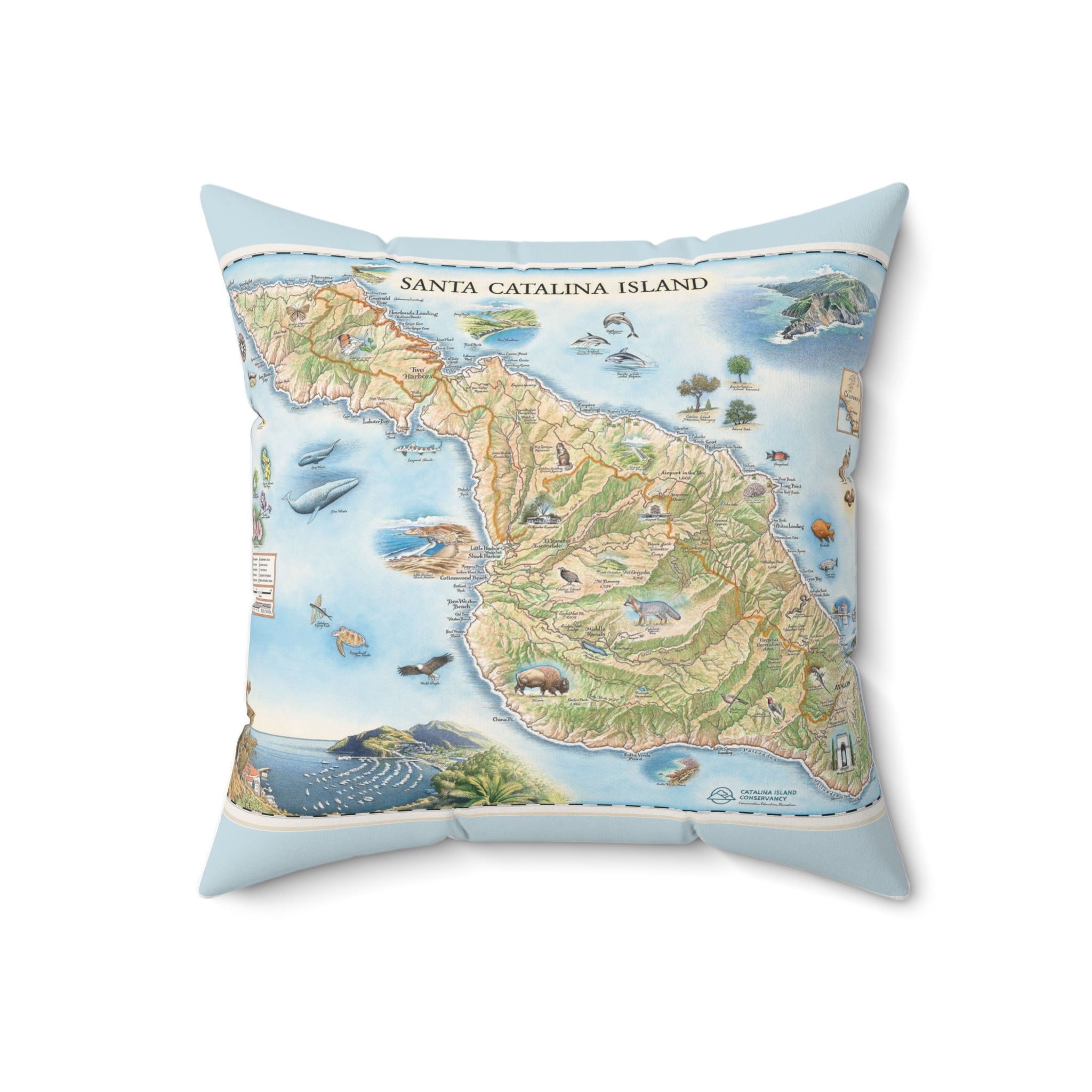 Santa Catalina Island California 90704 #3 Spun Polyester Square Pillow