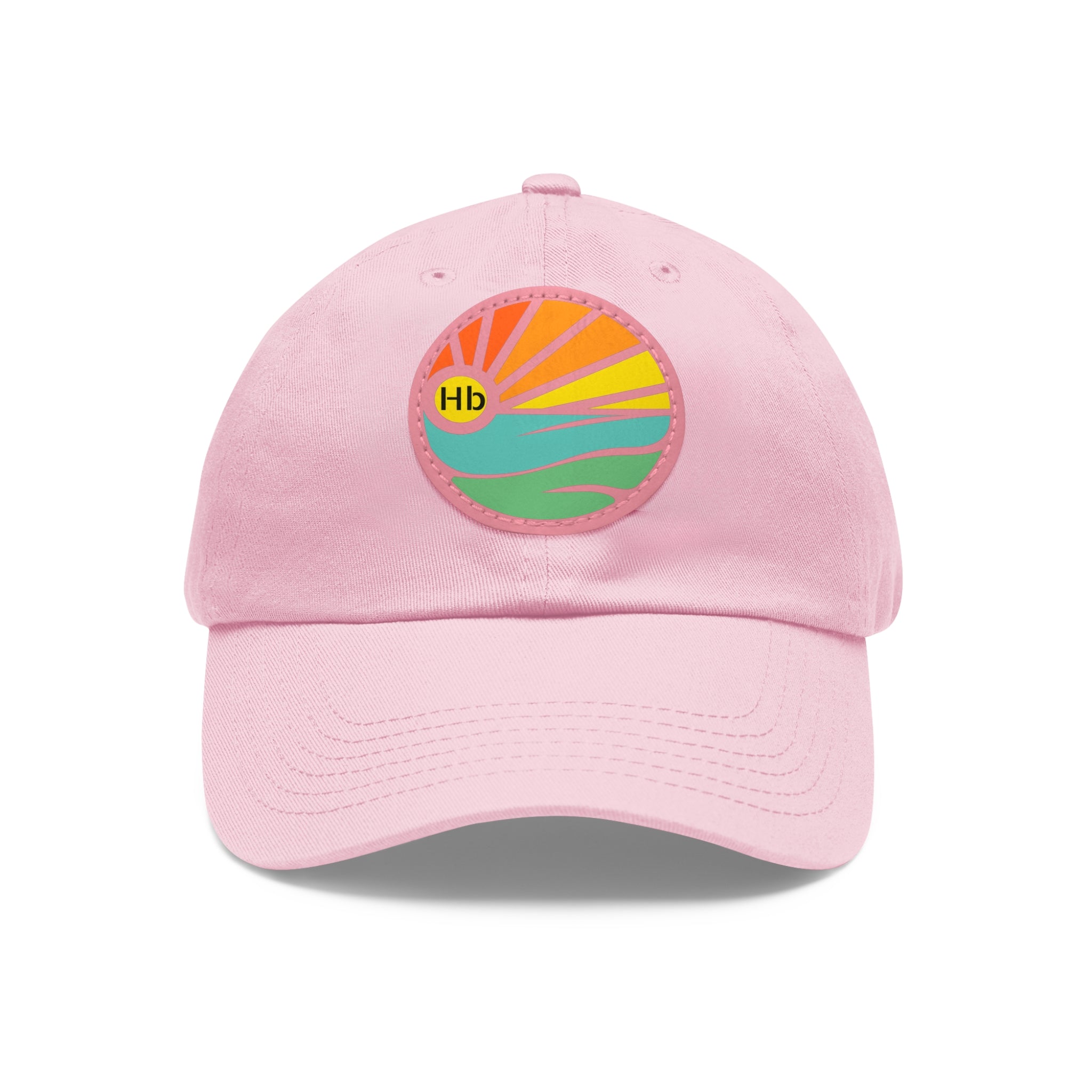 Hermosa Beach Sunset Wave Patch Hat | Mom and Dad Hat with Round Leather Patch #HermosaBeach