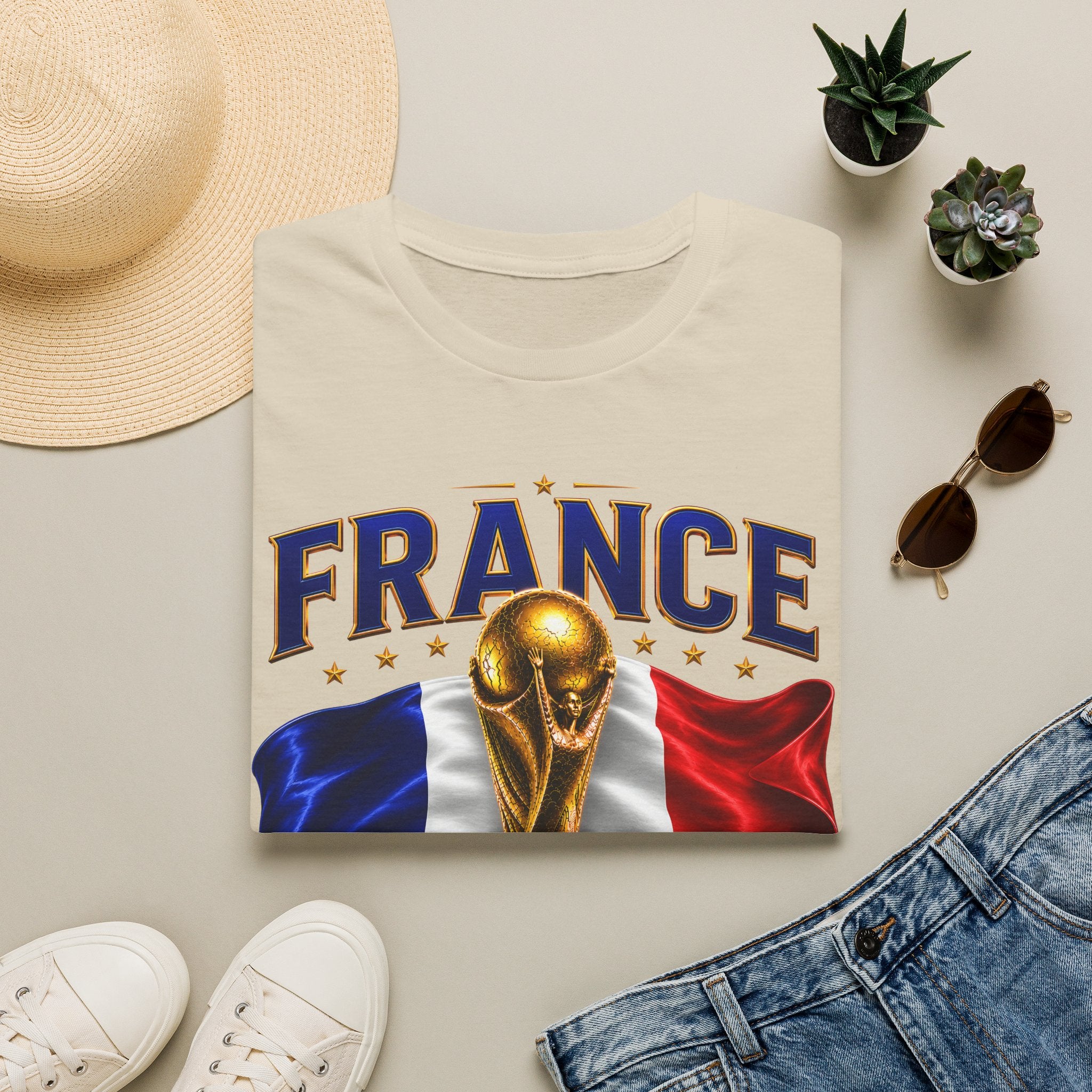 France World Cup 2026 T-Shirt — French Flag & Trophy Soccer Tee