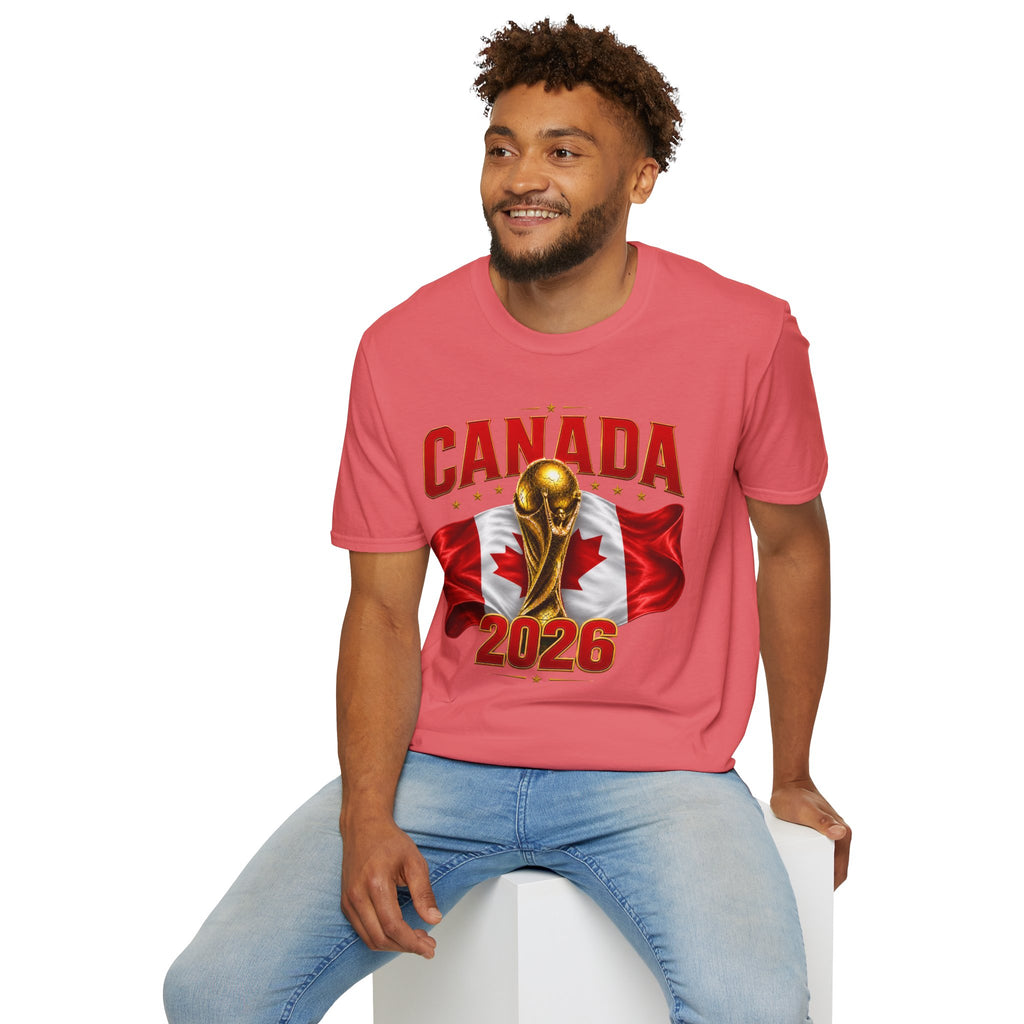 Canada 2026 World Cup T-Shirt — Canadian Soccer Fan Tee with Trophy & Flag