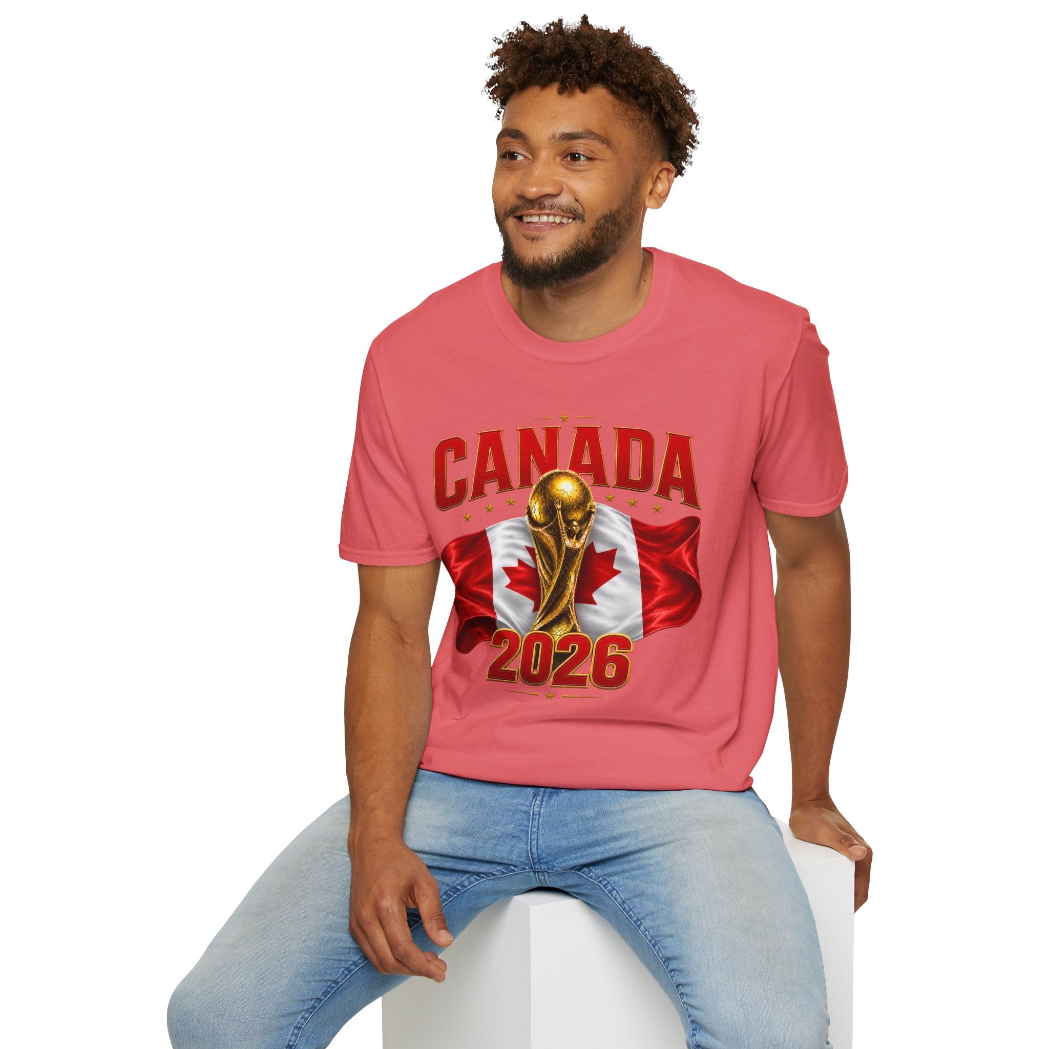Canada 2026 World Cup T-Shirt — Canadian Soccer Fan Tee with Trophy & Flag