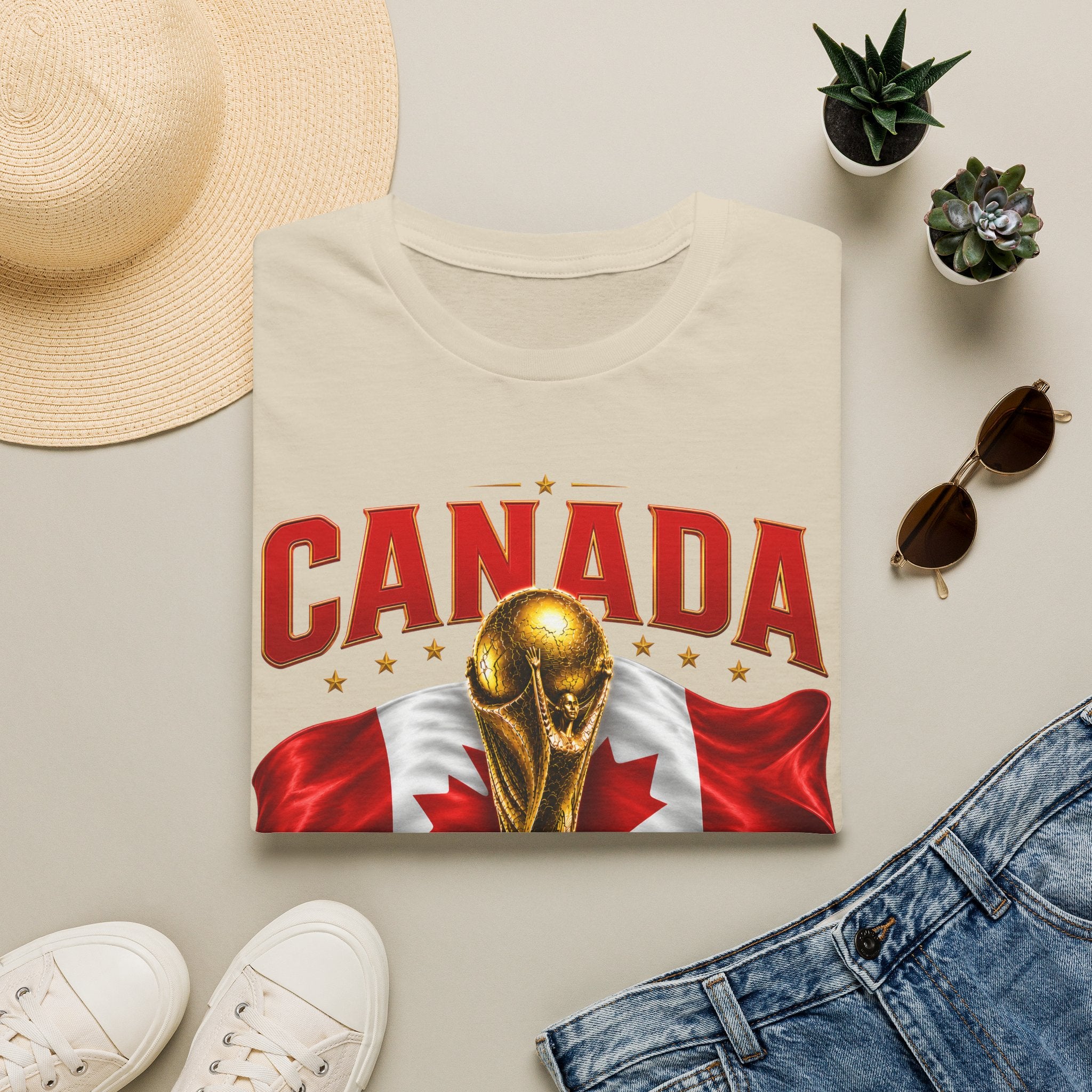 Canada 2026 World Cup T-Shirt — Canadian Soccer Fan Tee with Trophy & Flag