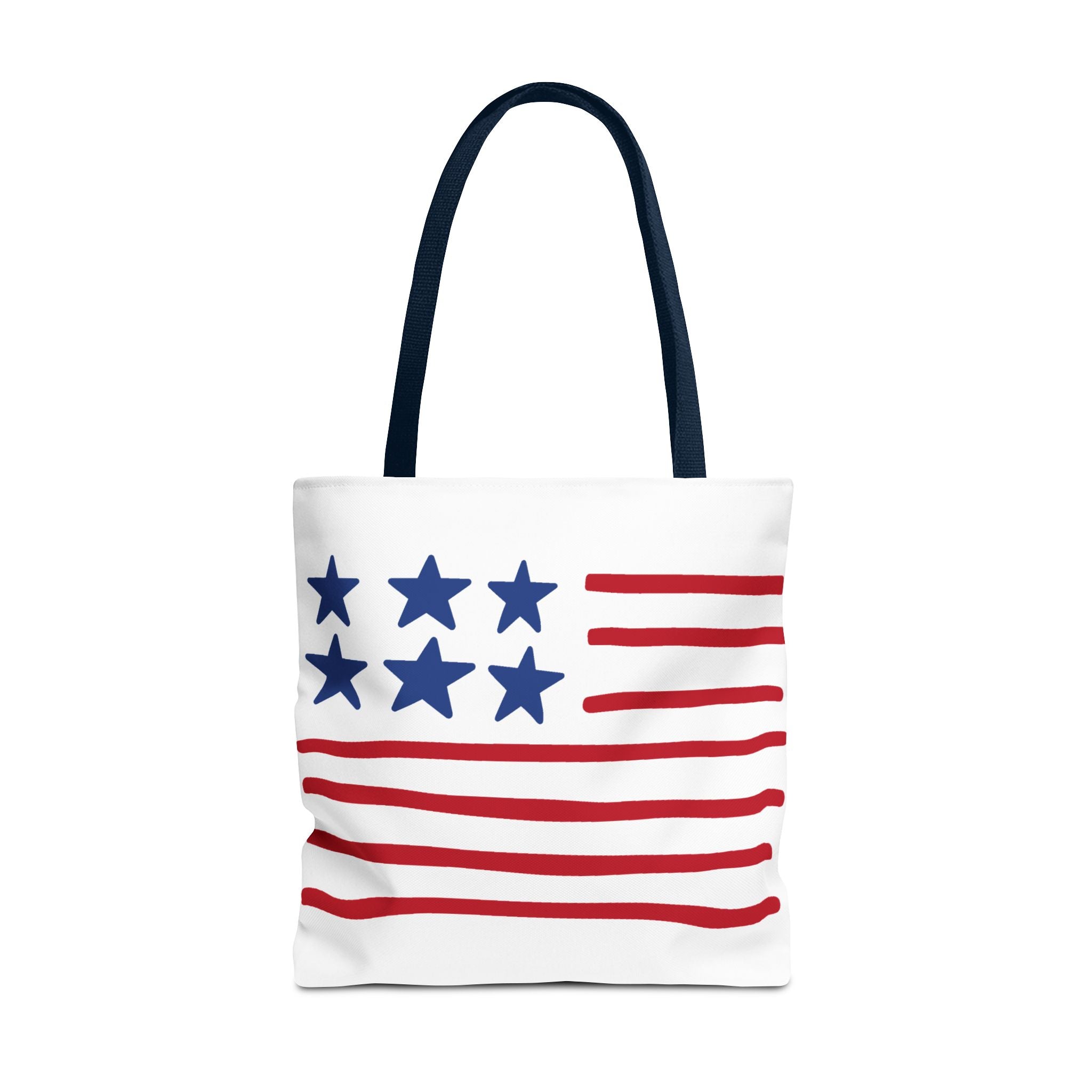 American Flag Stars & Stripes Tote Bag — Patriotic Canvas Beach Grocery Bag